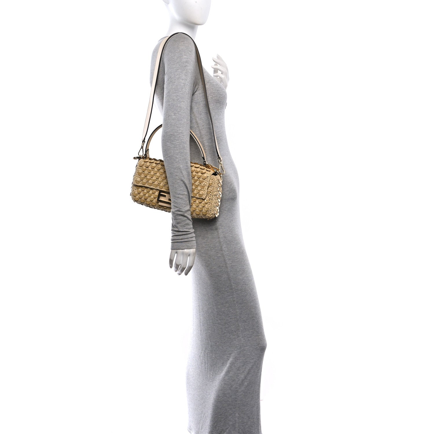 Sequin Macrame Baguette Beige Gold — view 2