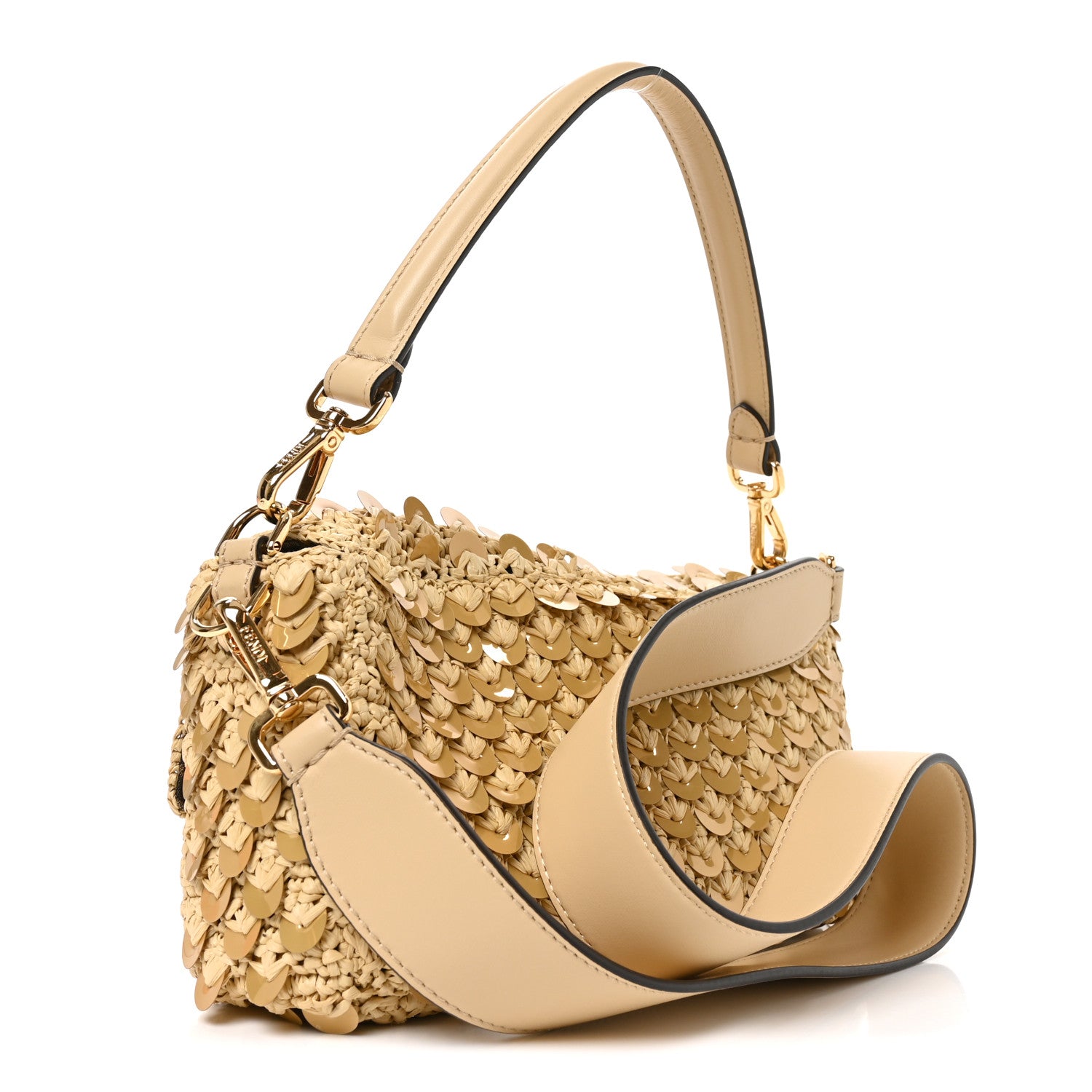 Sequin Macrame Baguette Beige Gold — view 3
