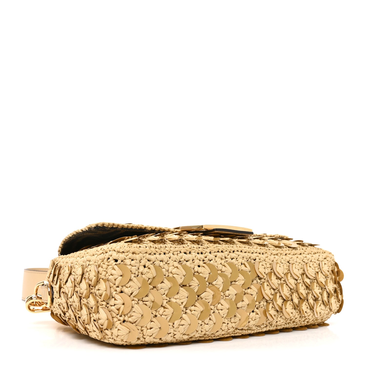 Sequin Macrame Baguette Beige Gold — view 4