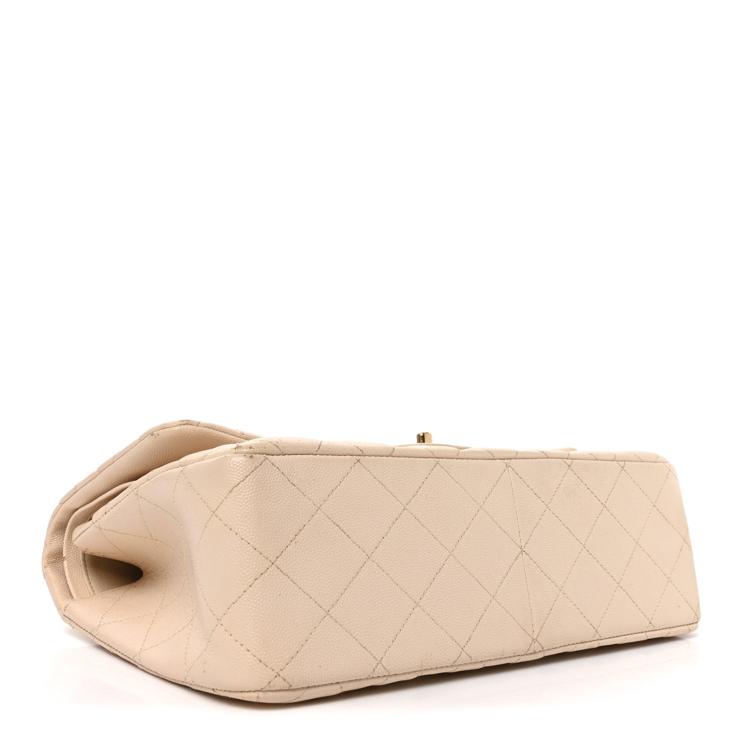 Caviar Quilted Jumbo Double Flap Beige Clair — view 4