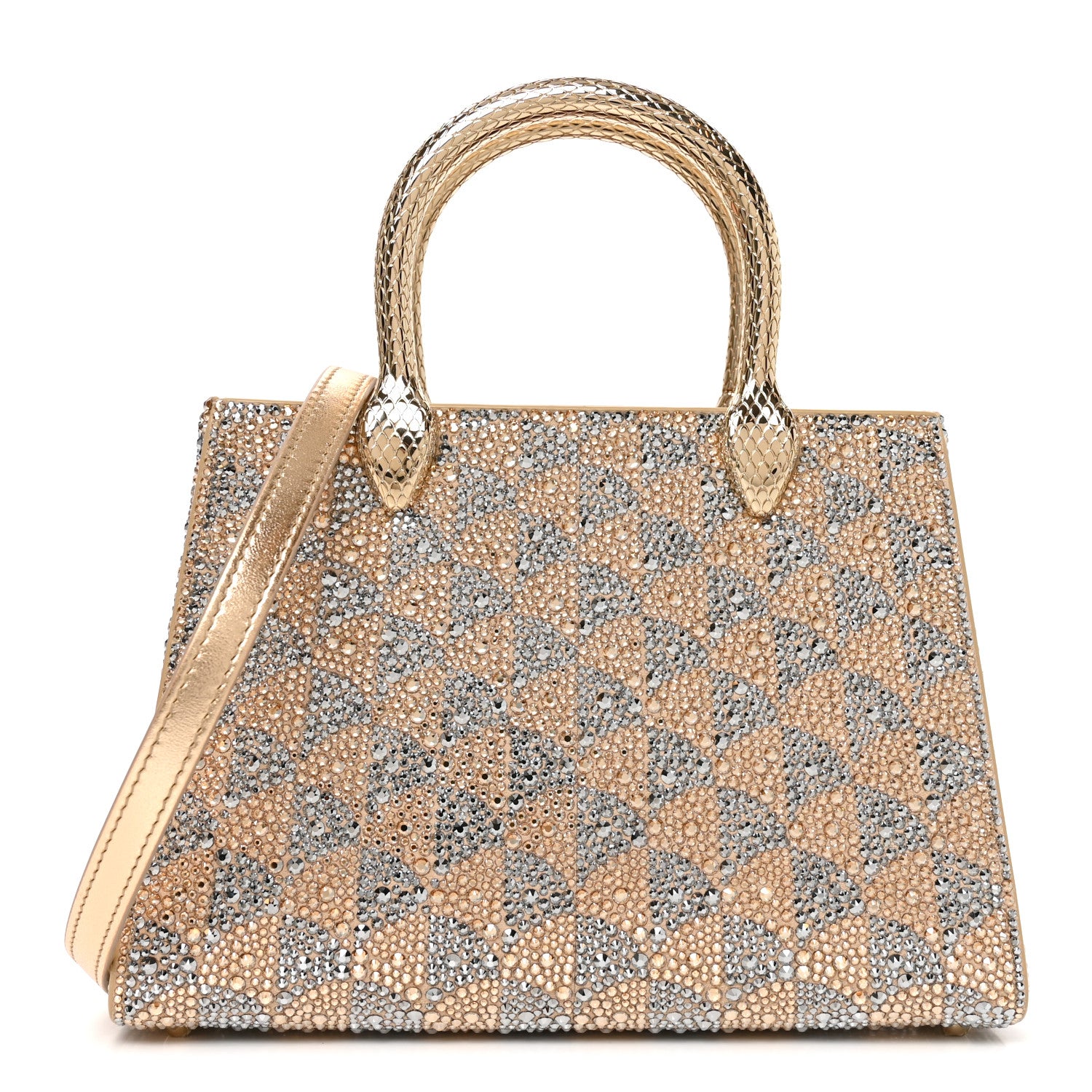 Calla Crystal Serpenti Duo Top Handle Bag Gold Silver