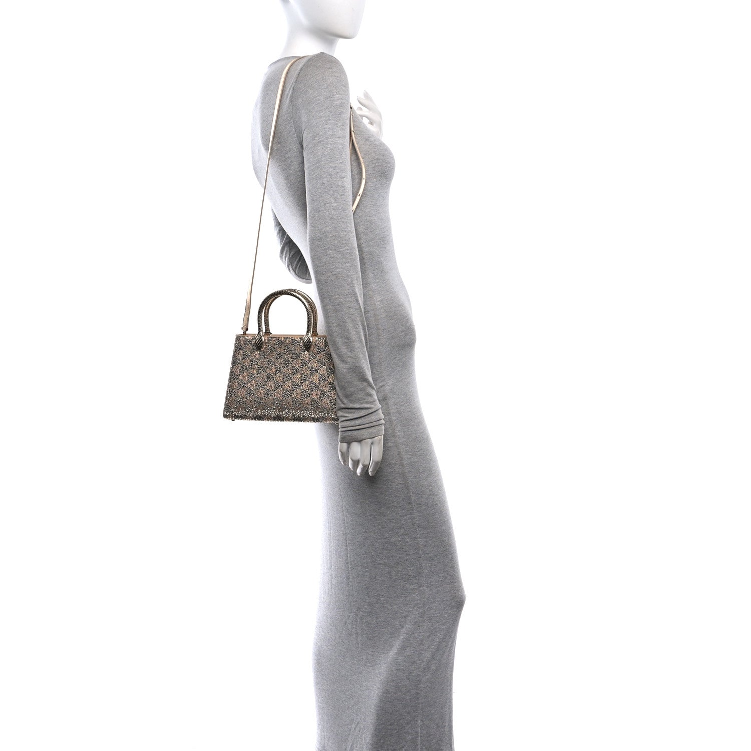 Calla Crystal Serpenti Duo Top Handle Bag Gold Silver — view 2