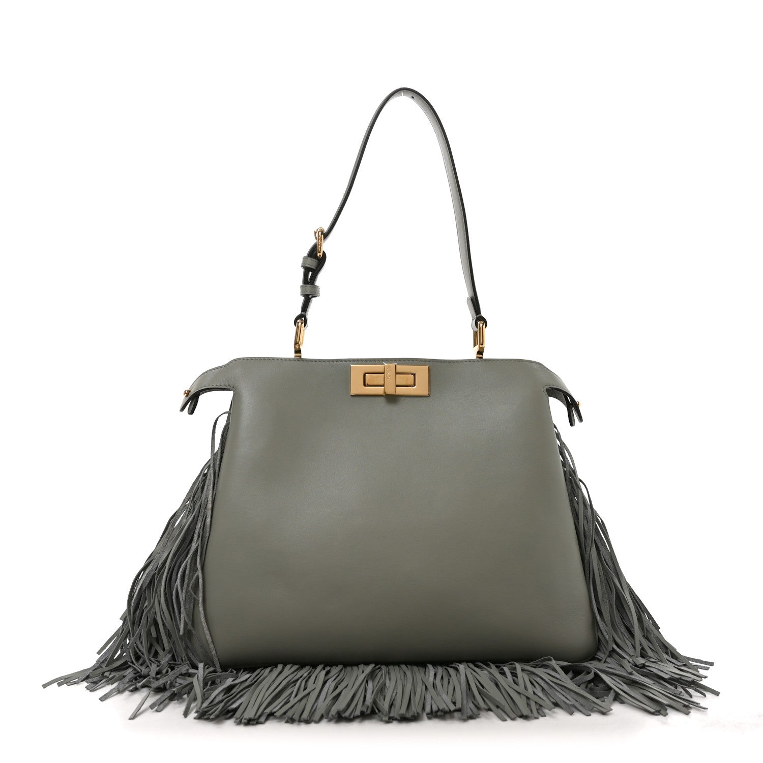 Vitello Fringe Medium Soft Peekaboo Matcha Latte