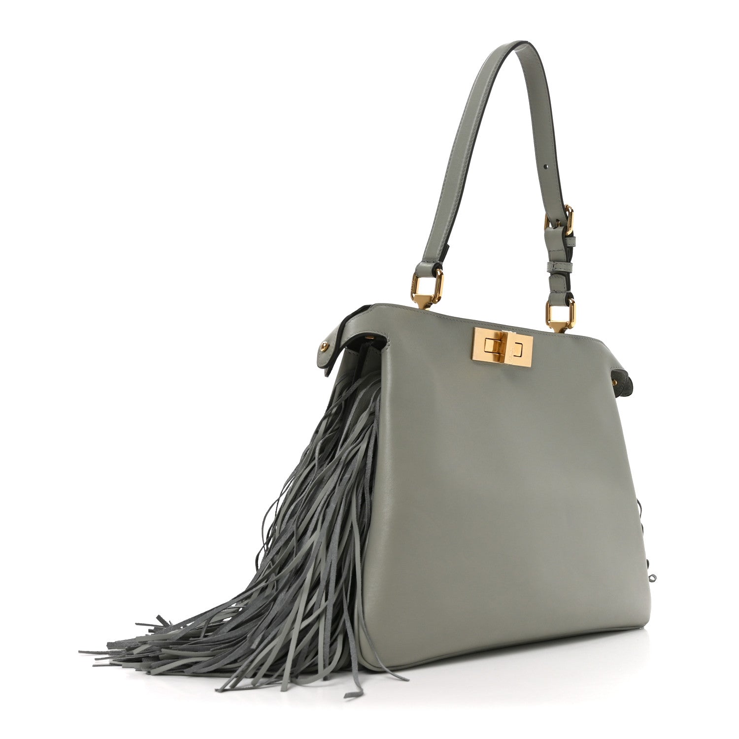 Vitello Fringe Medium Soft Peekaboo Matcha Latte — view 3