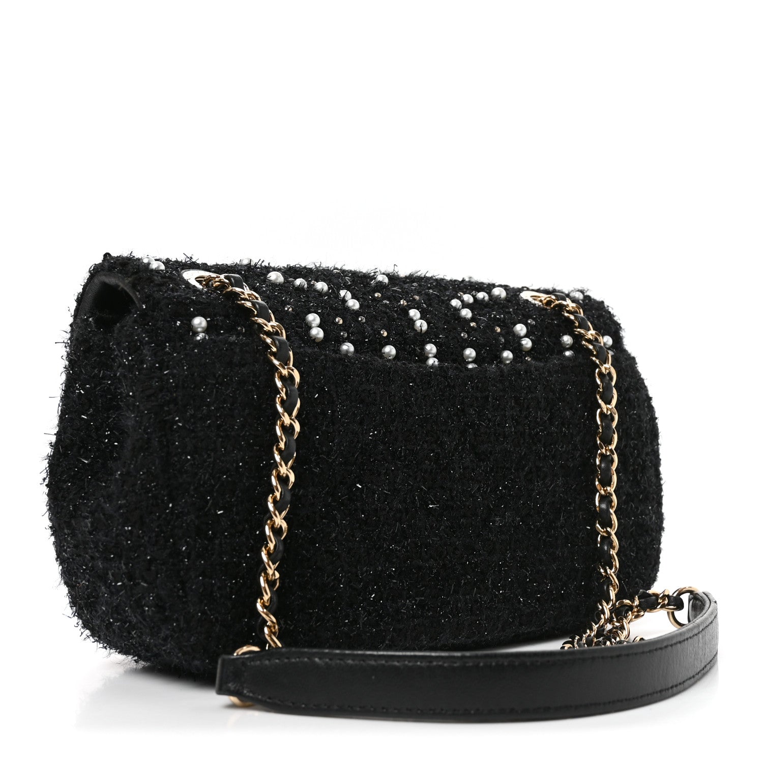 Tweed Pearl Small Cosmos Flap Black — view 3