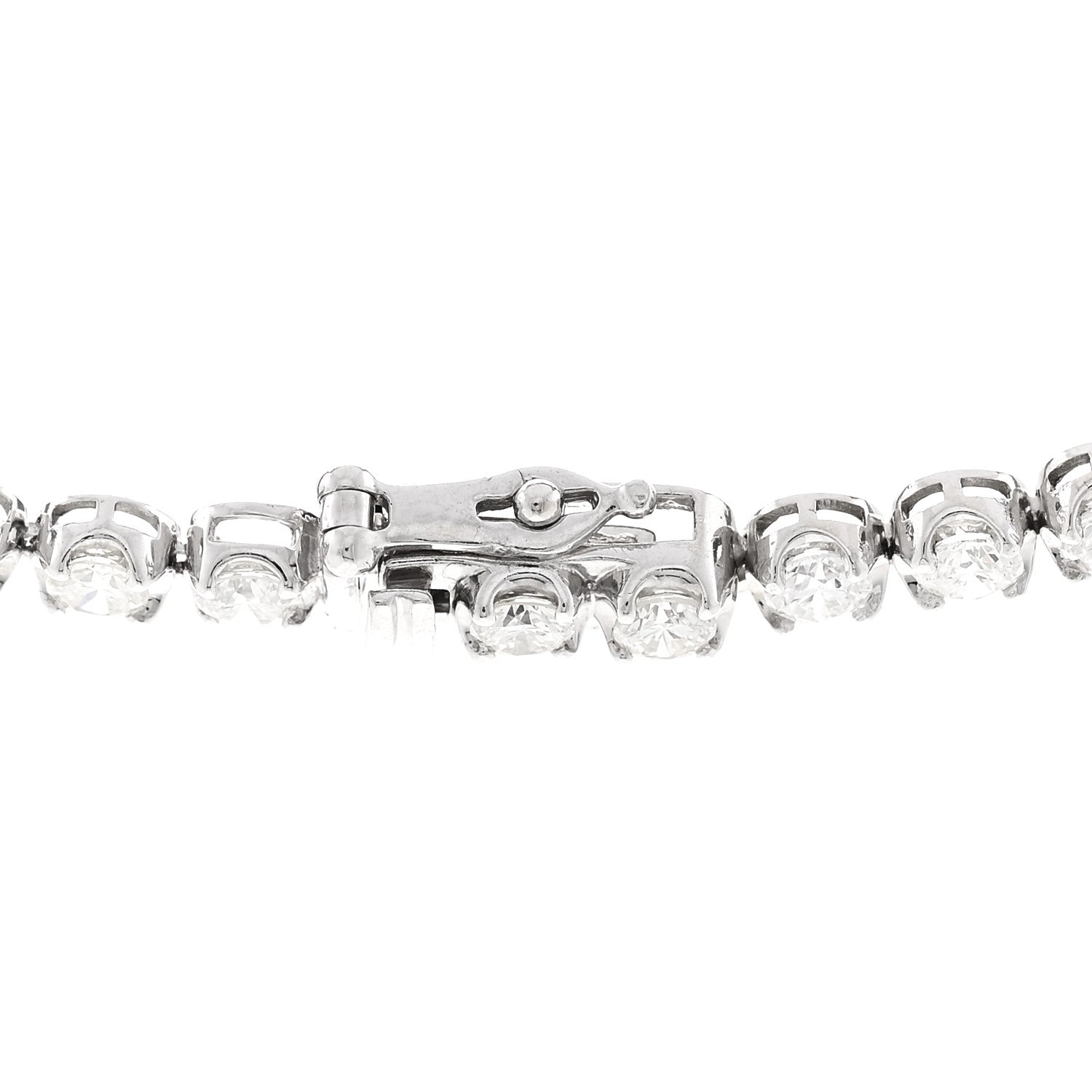 14K White Gold Diamond 6.95ctw Tennis Choker Necklace — view 4