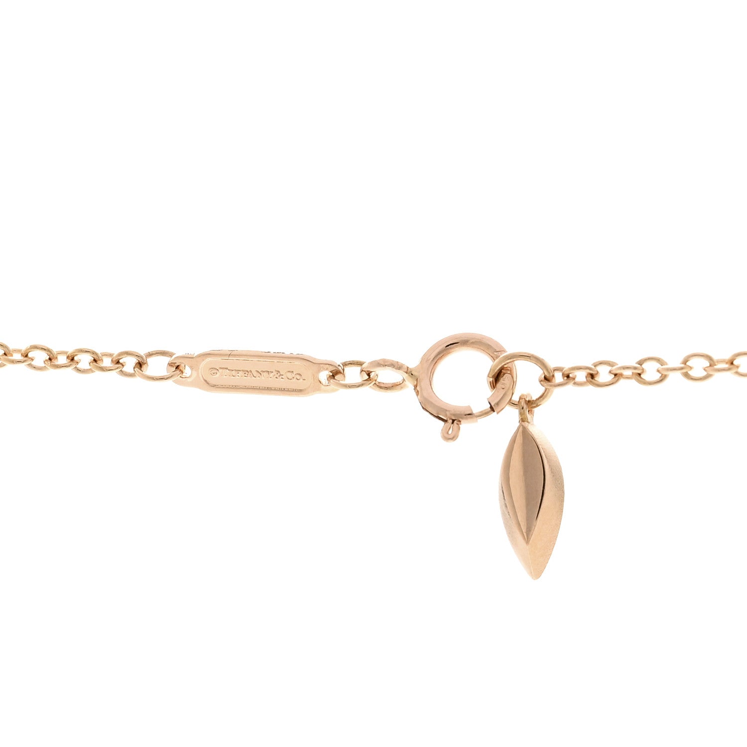 18K Rose Gold Diamond Victoria Vine East West Necklace — view 4
