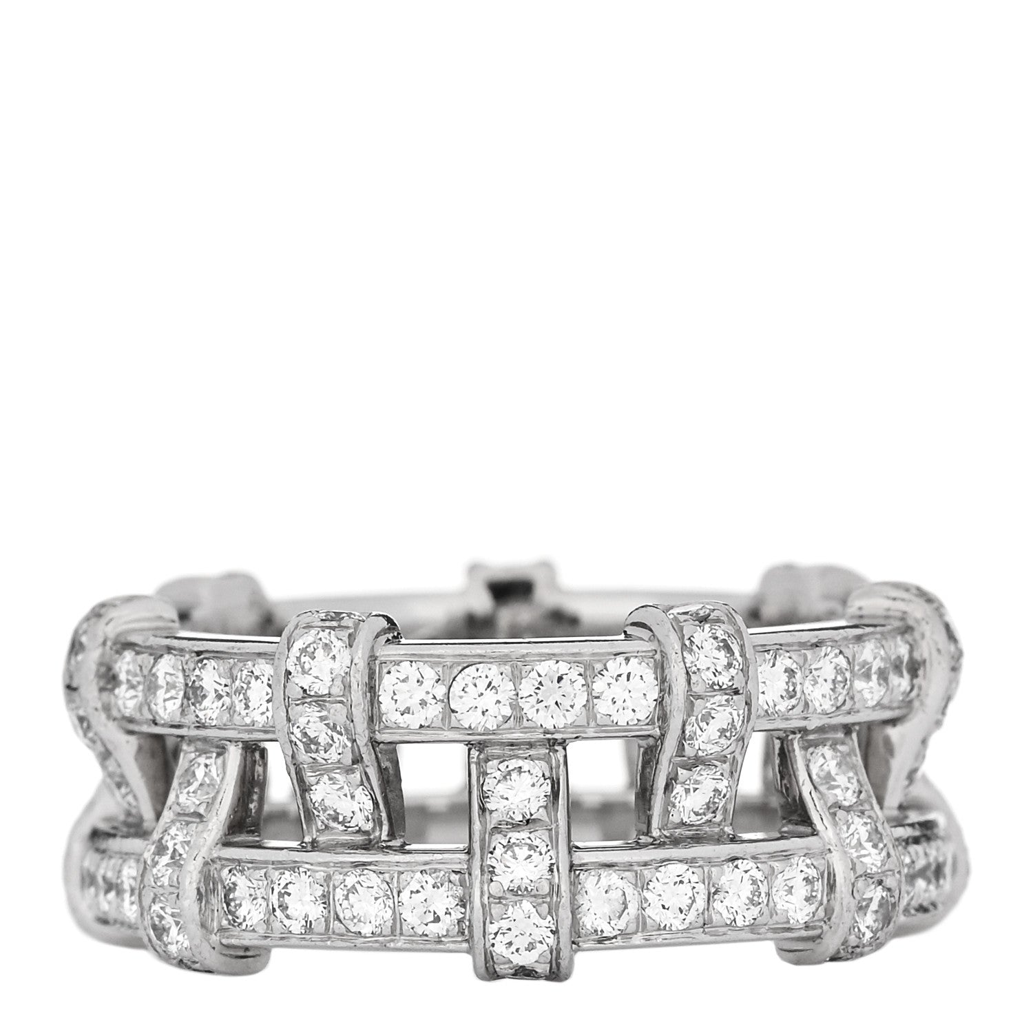 Platinum Diamond Weave Band Ring 50 5.5