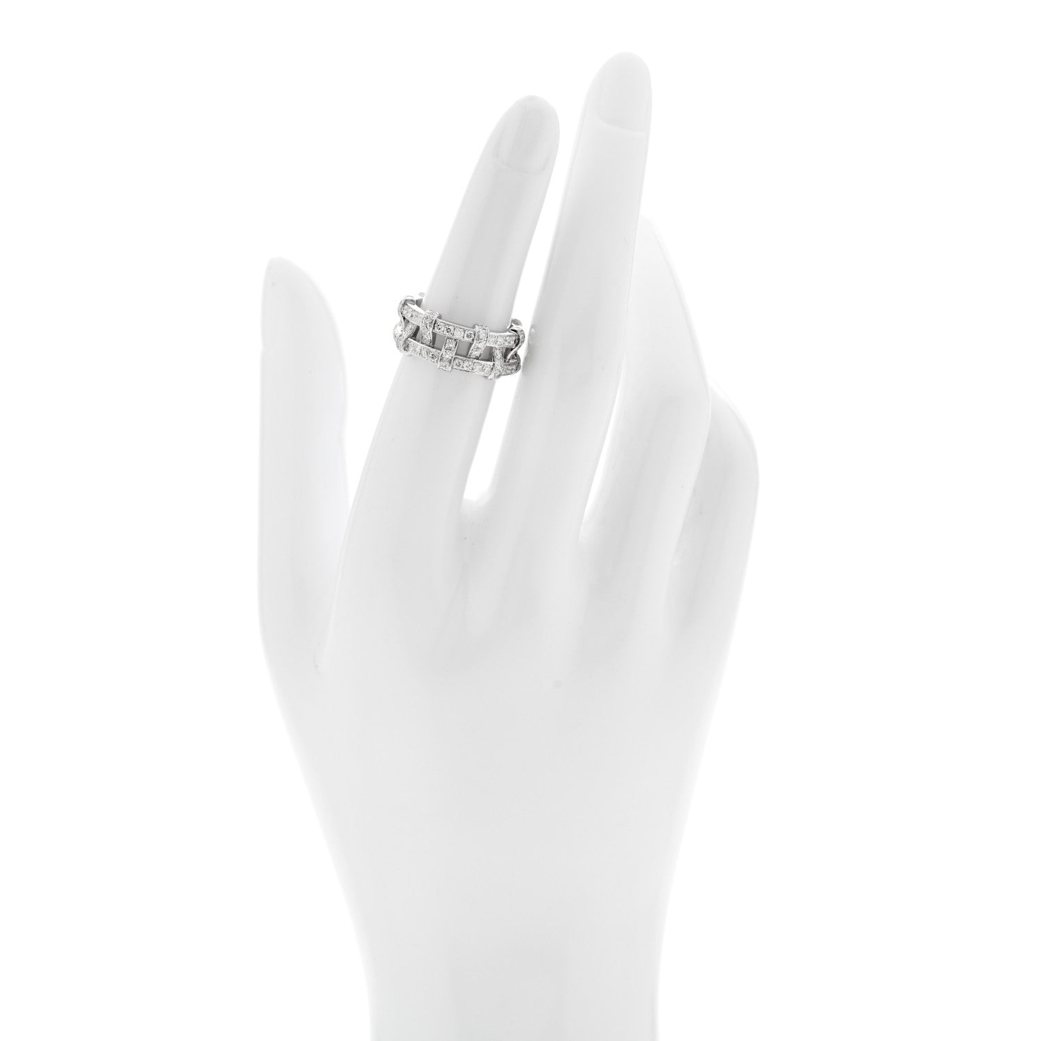 Platinum Diamond Weave Band Ring 50 5.5 — view 2