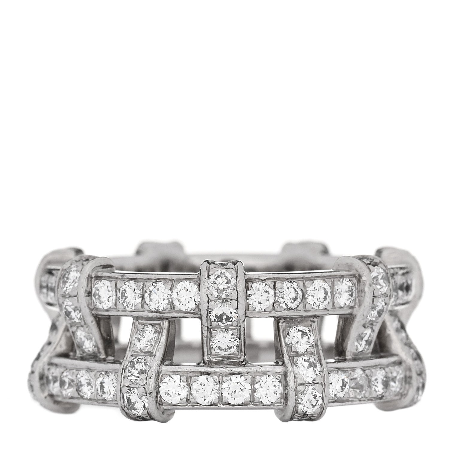 Platinum Diamond Weave Band Ring 50 5.5 — view 3
