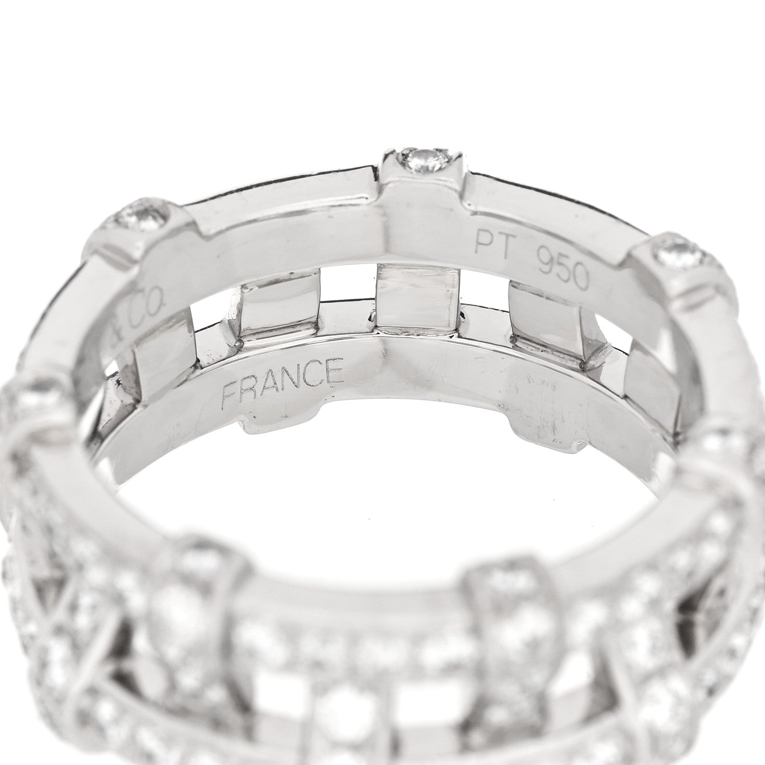 Platinum Diamond Weave Band Ring 50 5.5 — view 5