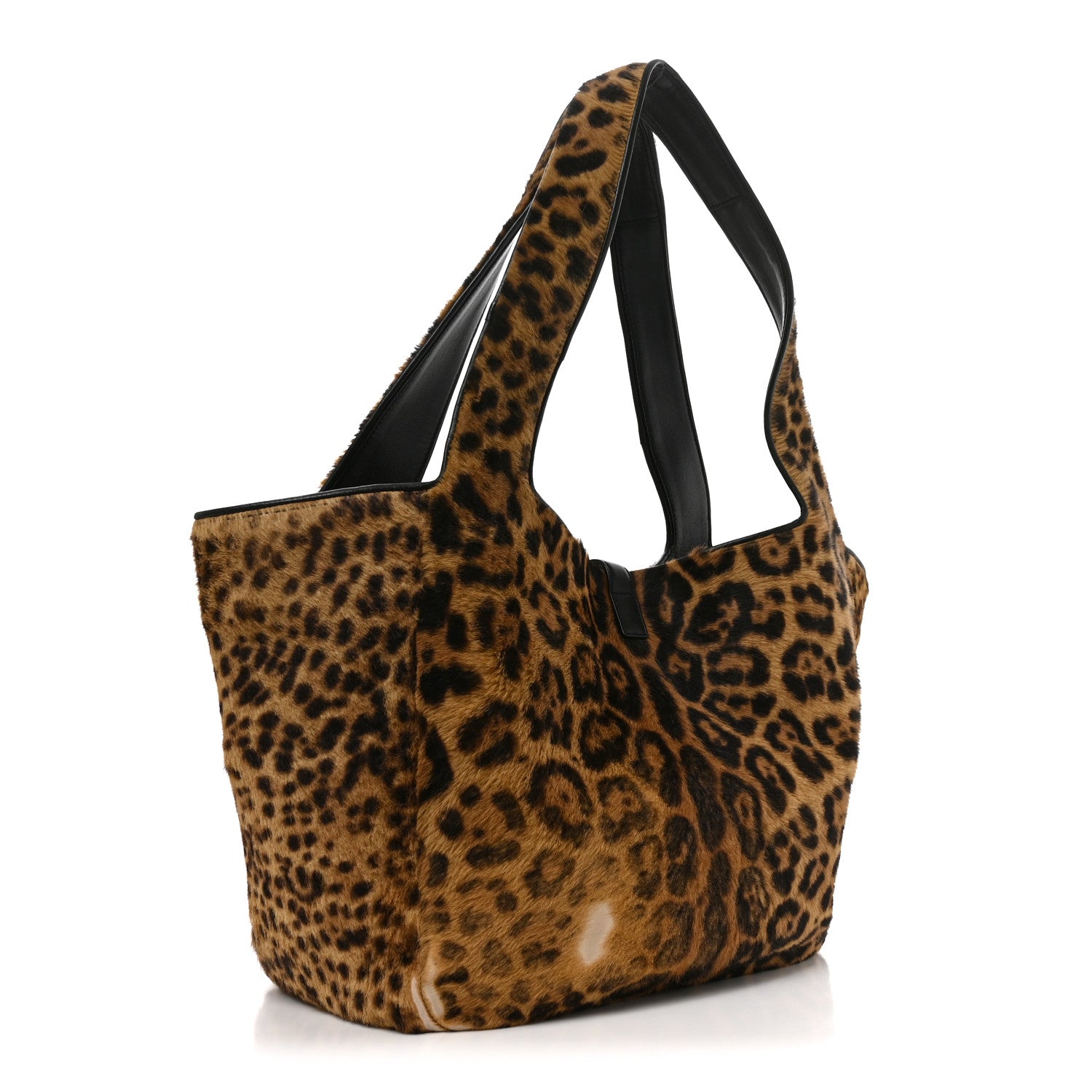 Pony Hair Nappa Leopard Print Le 5 A 7 Bea Tote Earth Black — view 2