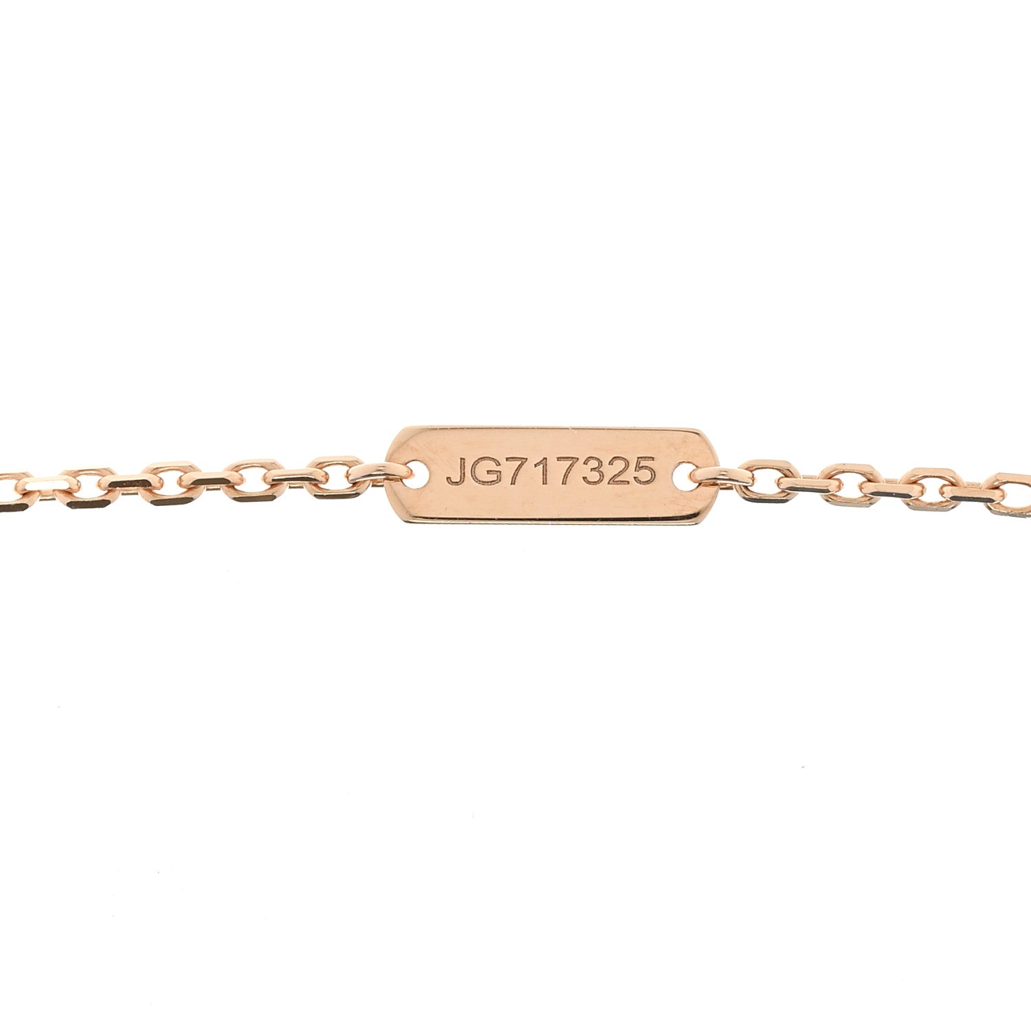 18K Rose Gold Diamond Pink Mother of Pearl Vintage Alhambra Pendant Necklace — view 5