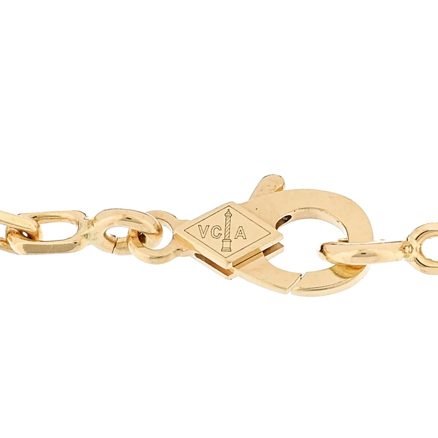 18K Yellow Gold Diamond 5 Motifs Guilloche Vintage Alhambra Bracelet — view 3