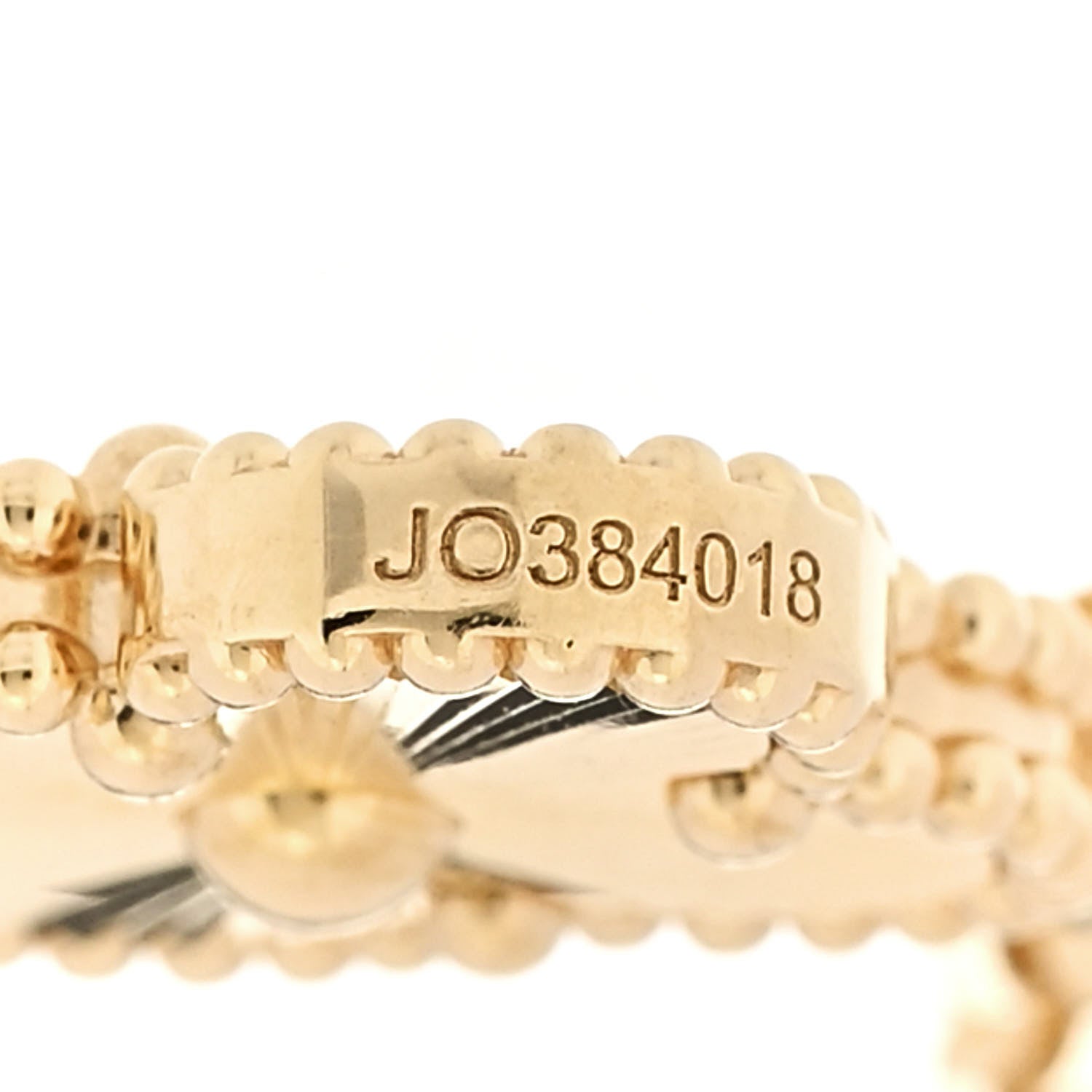 18K Yellow Gold Diamond 5 Motifs Guilloche Vintage Alhambra Bracelet — view 5
