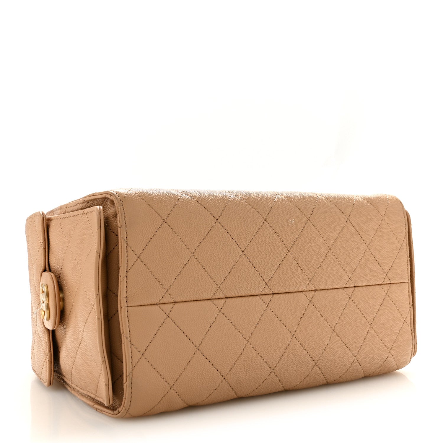 Caviar Quilted Small Chanel 25 Handbag Beige — view 4