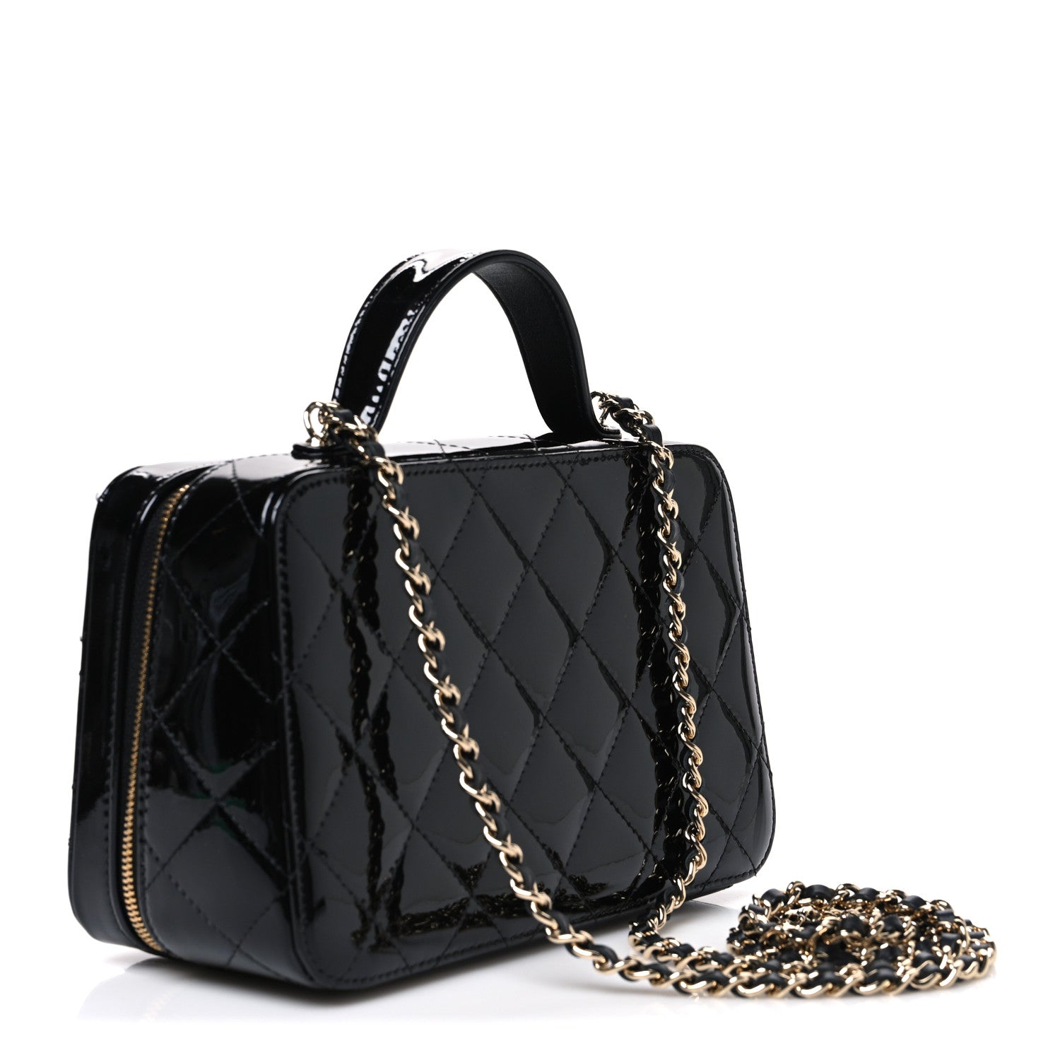 Patent Quilted Top Handle Vanity Case Black — view 2
