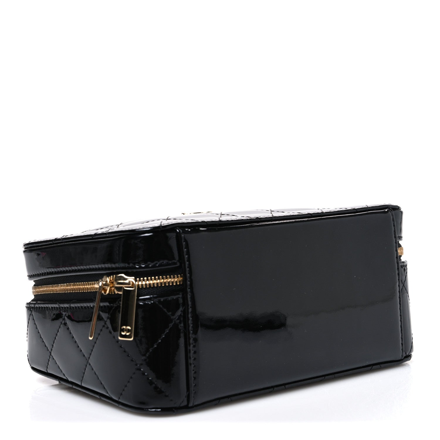 Patent Quilted Top Handle Vanity Case Black — view 3
