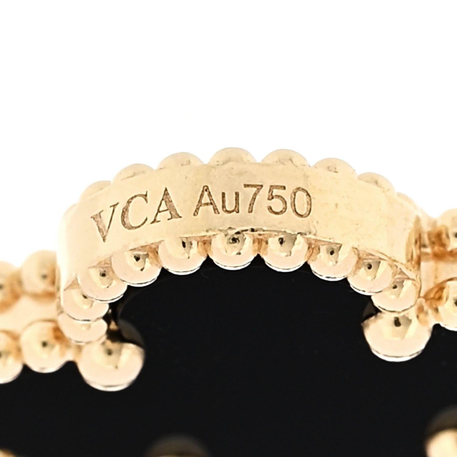 18K Yellow Gold Black Onyx 5 Motifs Vintage Alhambra Bracelet — view 4