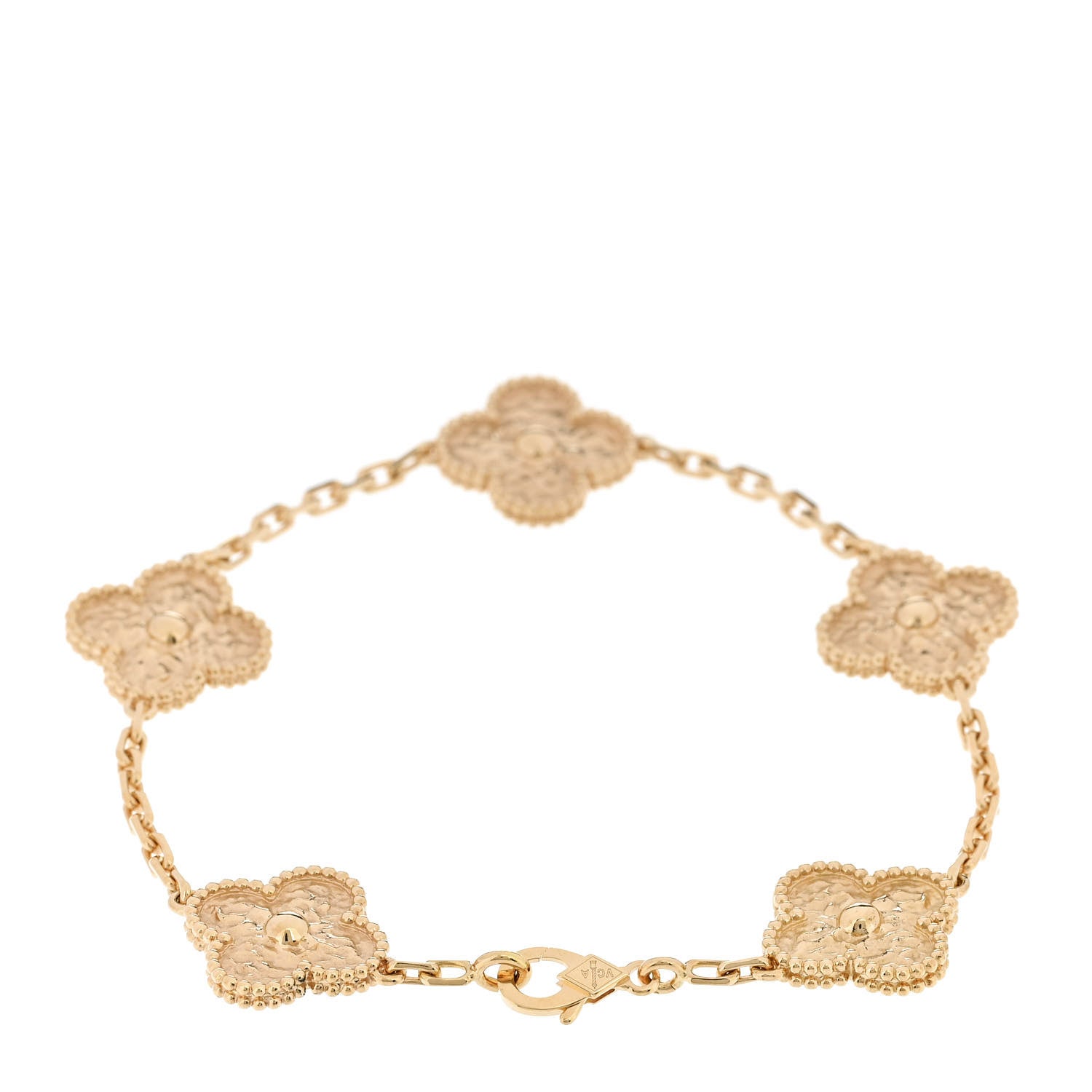 18K Yellow Gold 5 Motifs Vintage Alhambra Bracelet — view 2