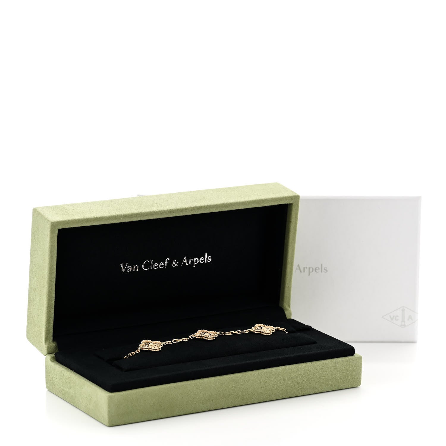 18K Yellow Gold 5 Motifs Vintage Alhambra Bracelet — view 5