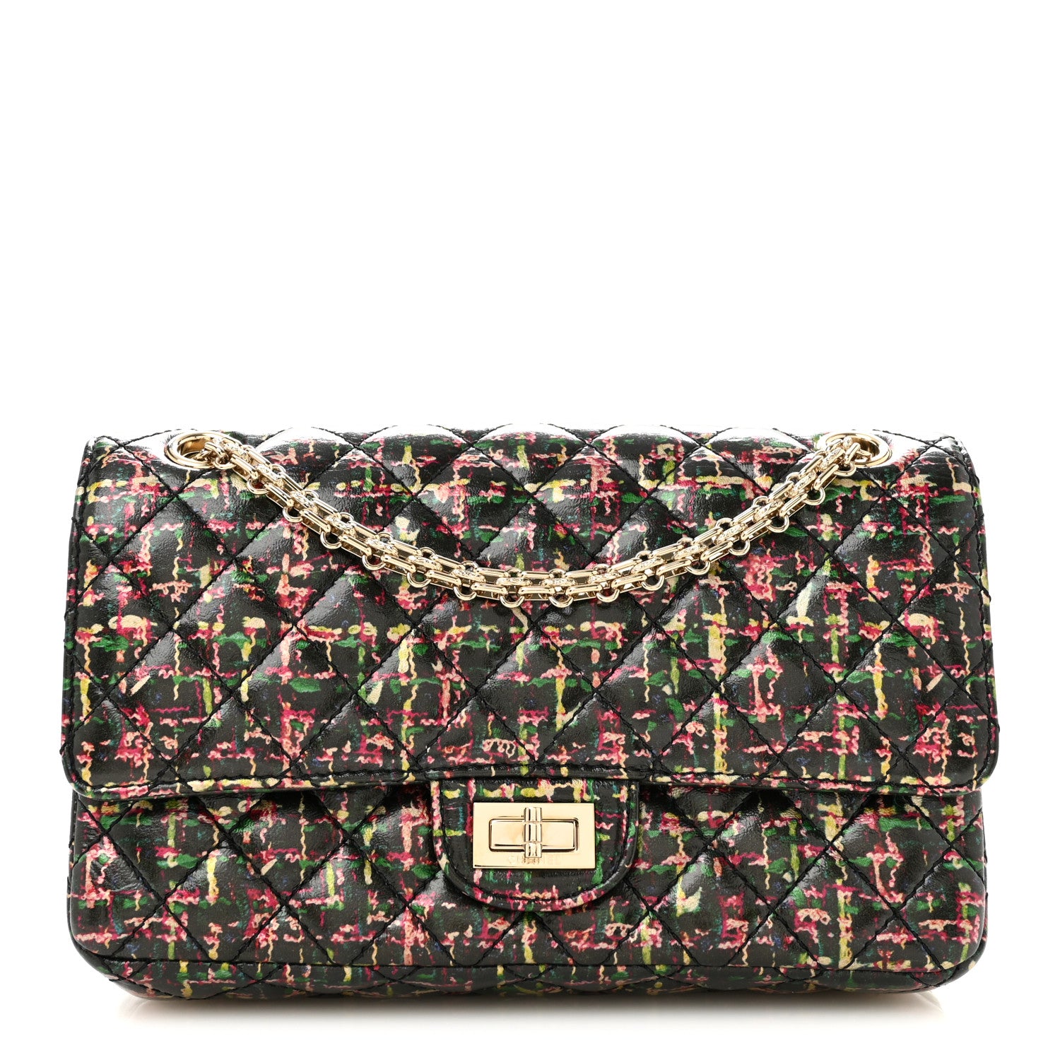 Tweed Printed Lambskin Quilted 2.55 Reissue 225 Flap Multicolor
