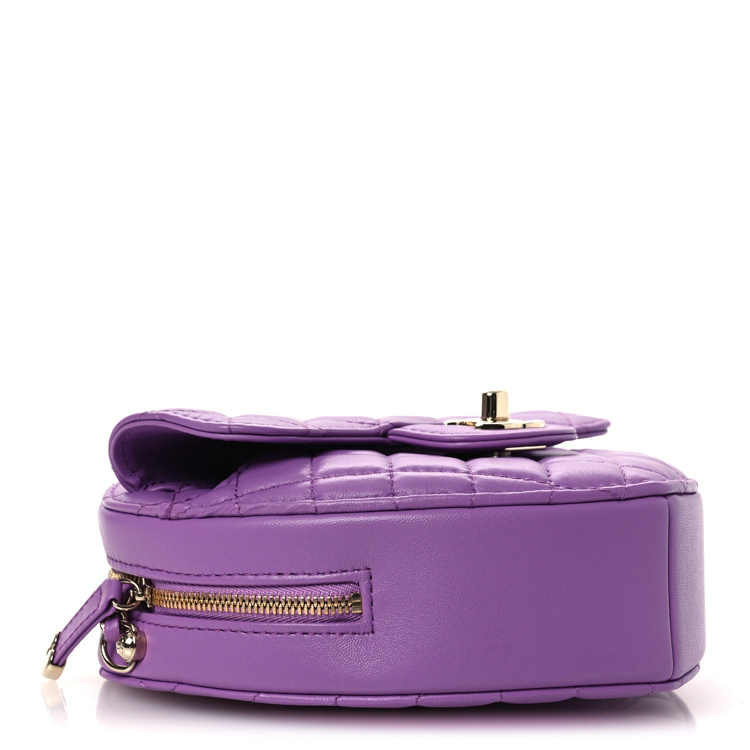 Lambskin Quilted CC In Love Heart Bag Purple — view 3