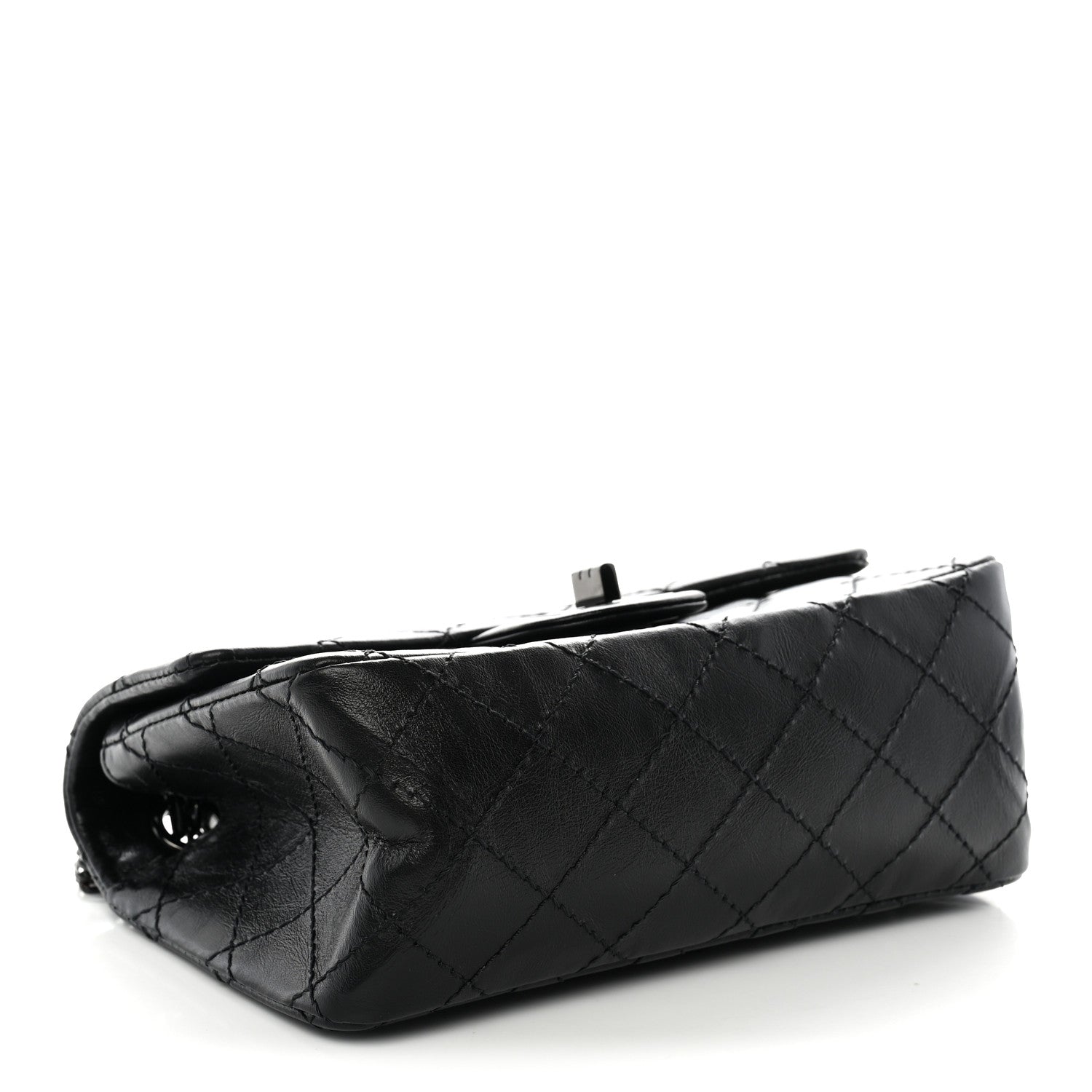 Aged Calfskin Quilted 2.55 Reissue Mini Flap So Black — view 4