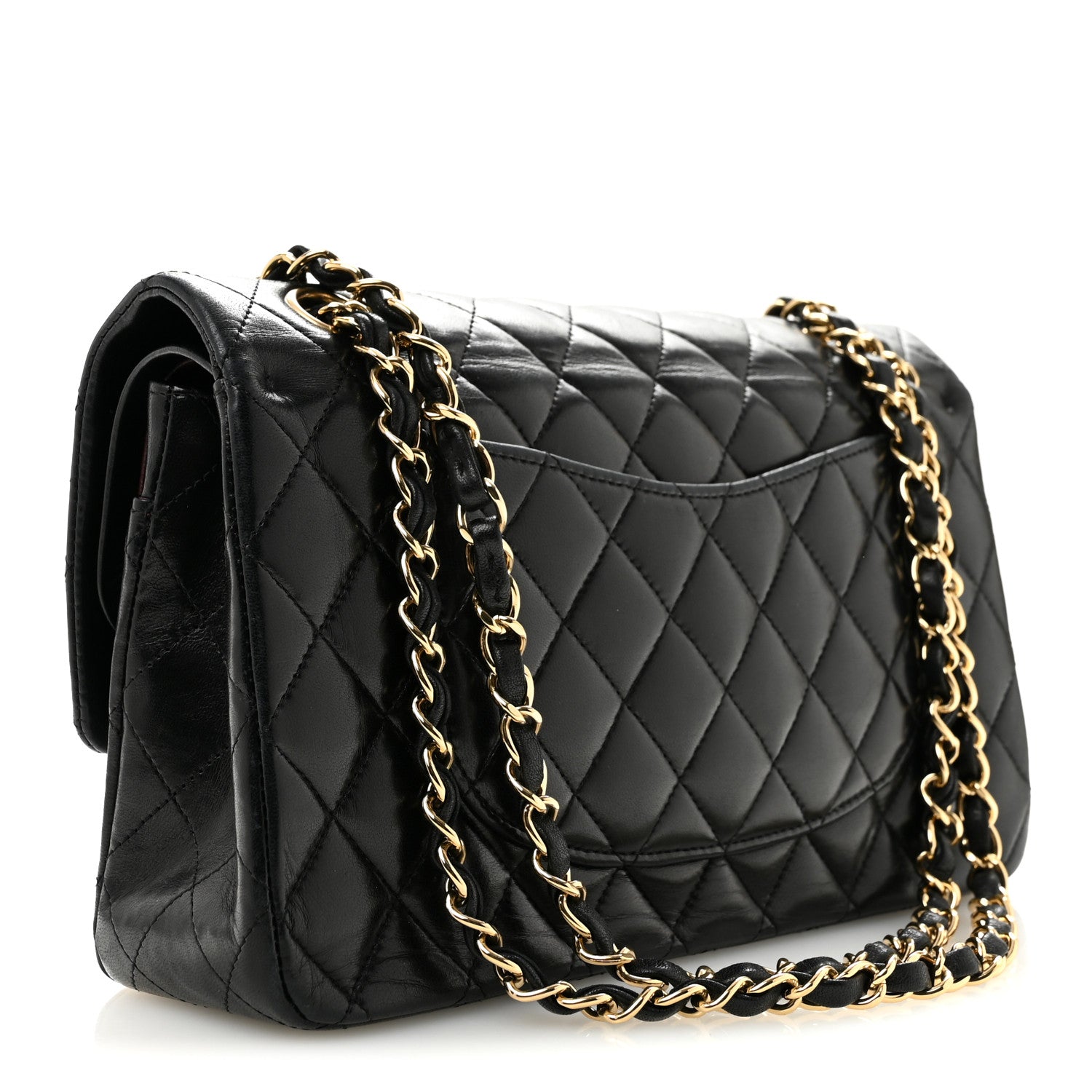 Lambskin Quilted Medium Double Flap Black — view 3