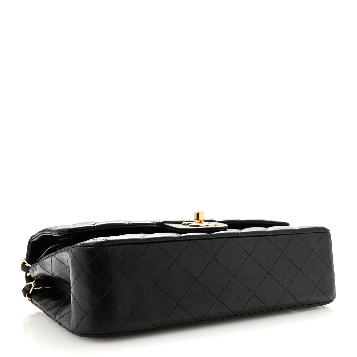 Lambskin Quilted Medium Double Flap Black — view 4