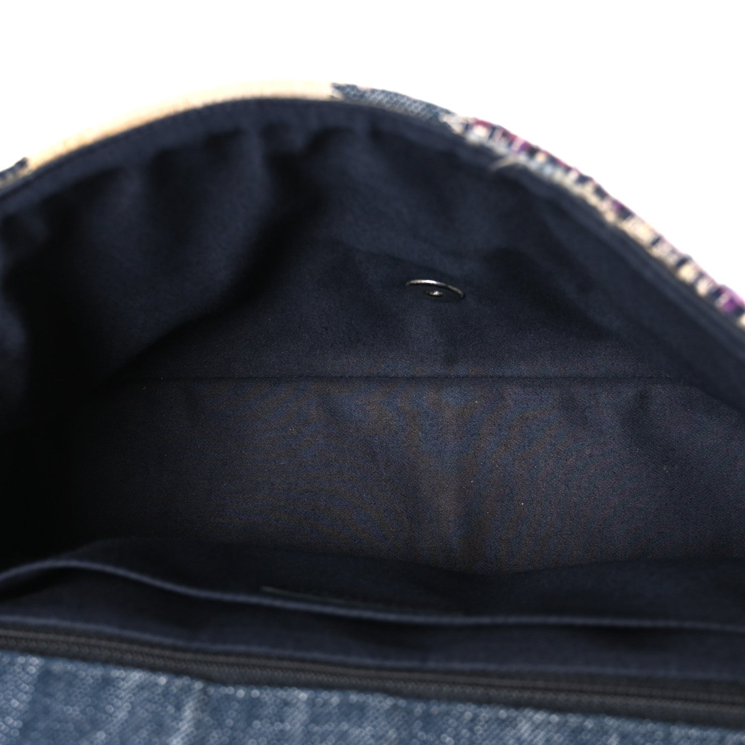 Denim Tweed Patchwork Jumbo Single Flap Multicolor — view 4