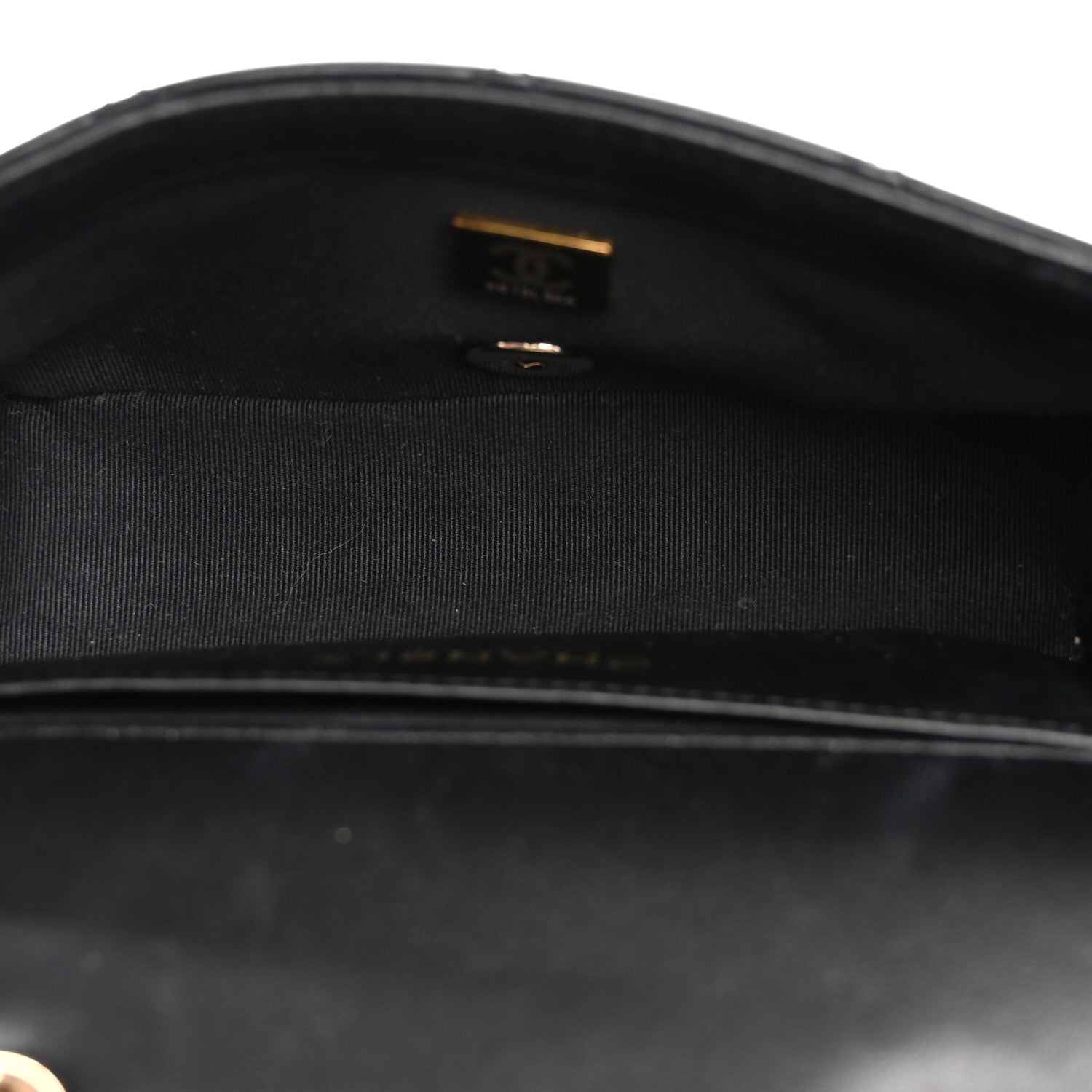 Lambskin Quilted Small Whipstitch Flap Bag Black — view 5