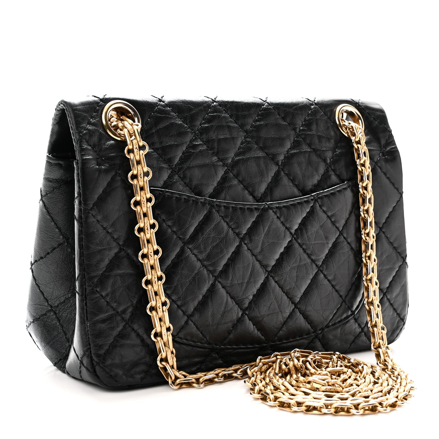 Aged Calfskin Quilted 2.55 Reissue Mini Flap Black — view 3