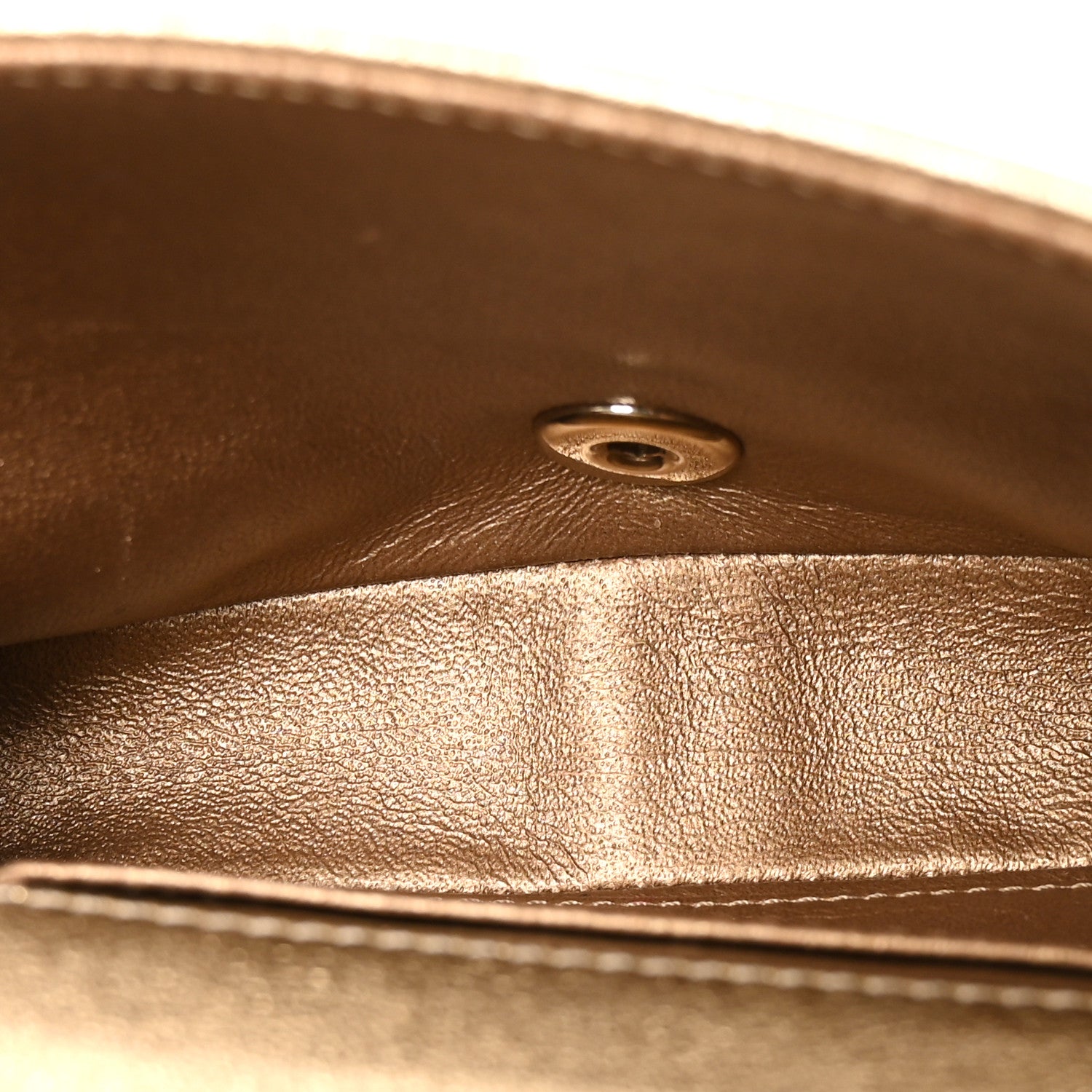 Metallic Lambskin Quilted Mini Camellia Flap Gold — view 5