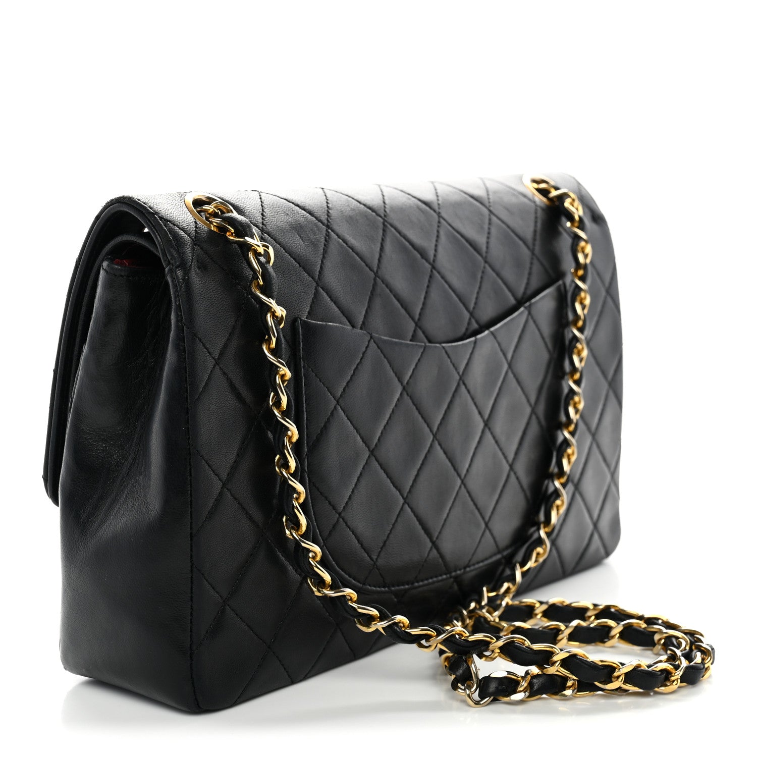 Lambskin Quilted Medium Double Flap Black — view 3