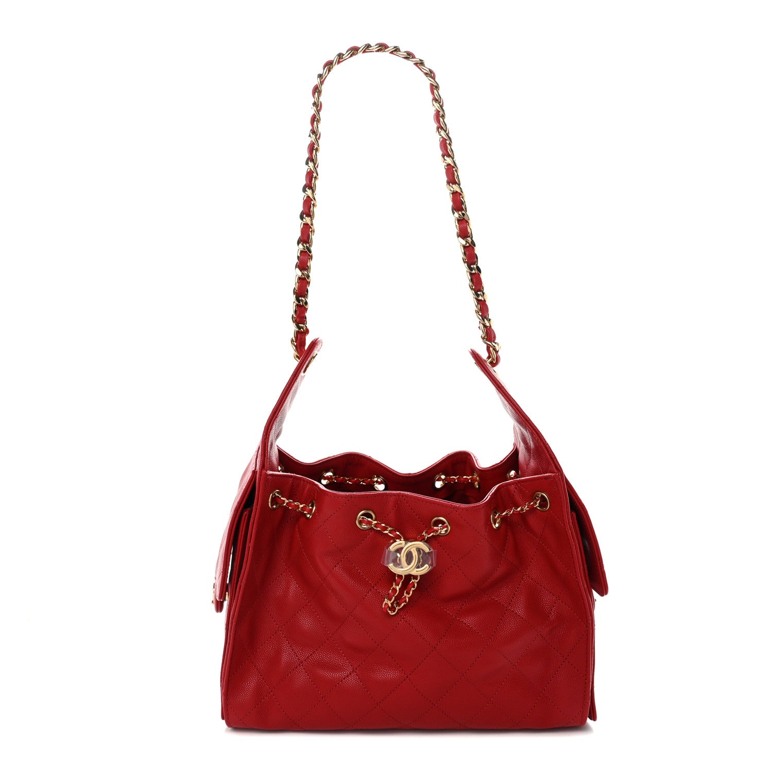 Caviar Quilted Small Chanel 25 Handbag Dark Red