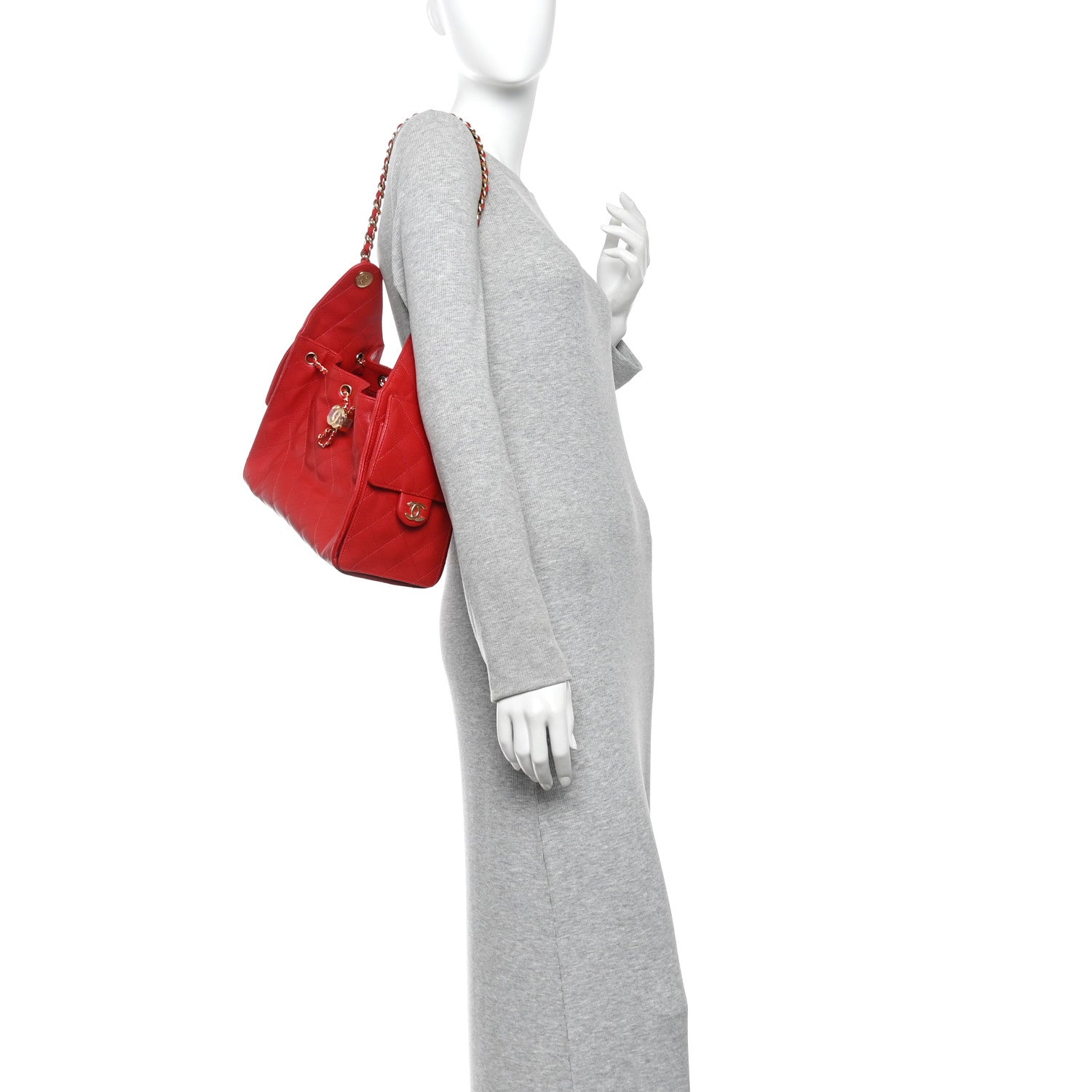 Caviar Quilted Small Chanel 25 Handbag Dark Red — view 2