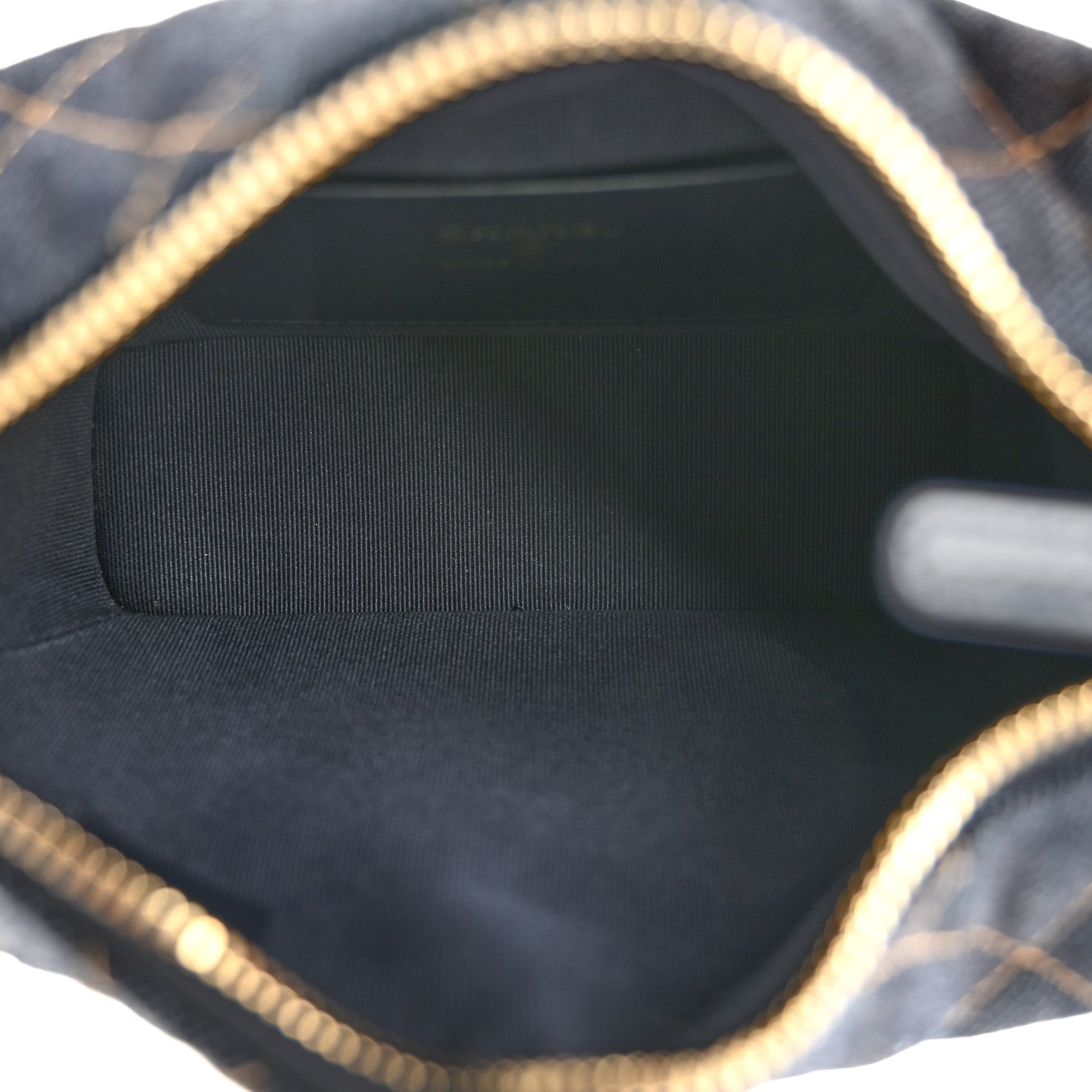 Denim Quilted Hobo Clutch With Chain Dark Blue Orange — view 5