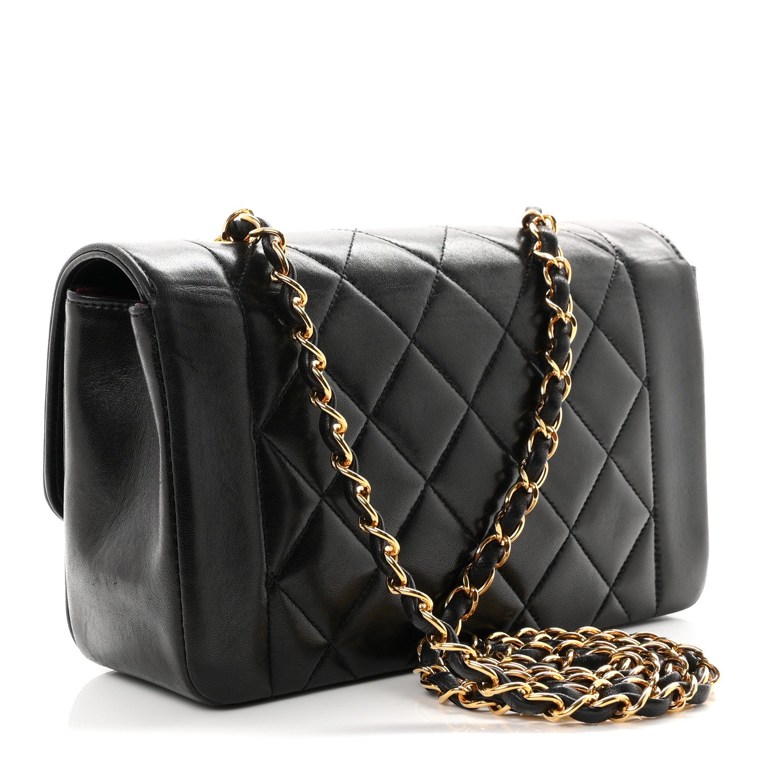 Lambskin Quilted Small Single Flap Black — view 3