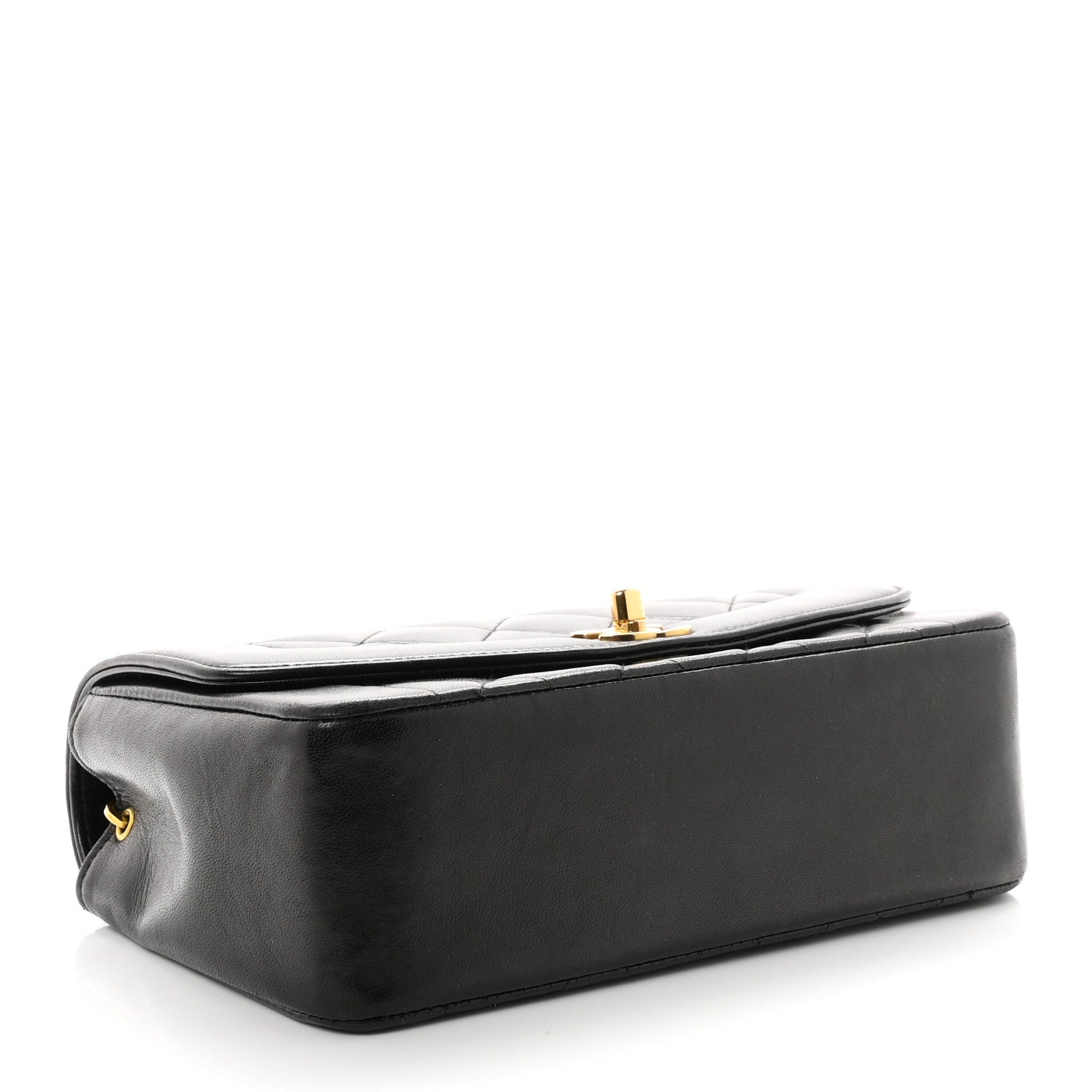 Lambskin Quilted Small Single Flap Black — view 4