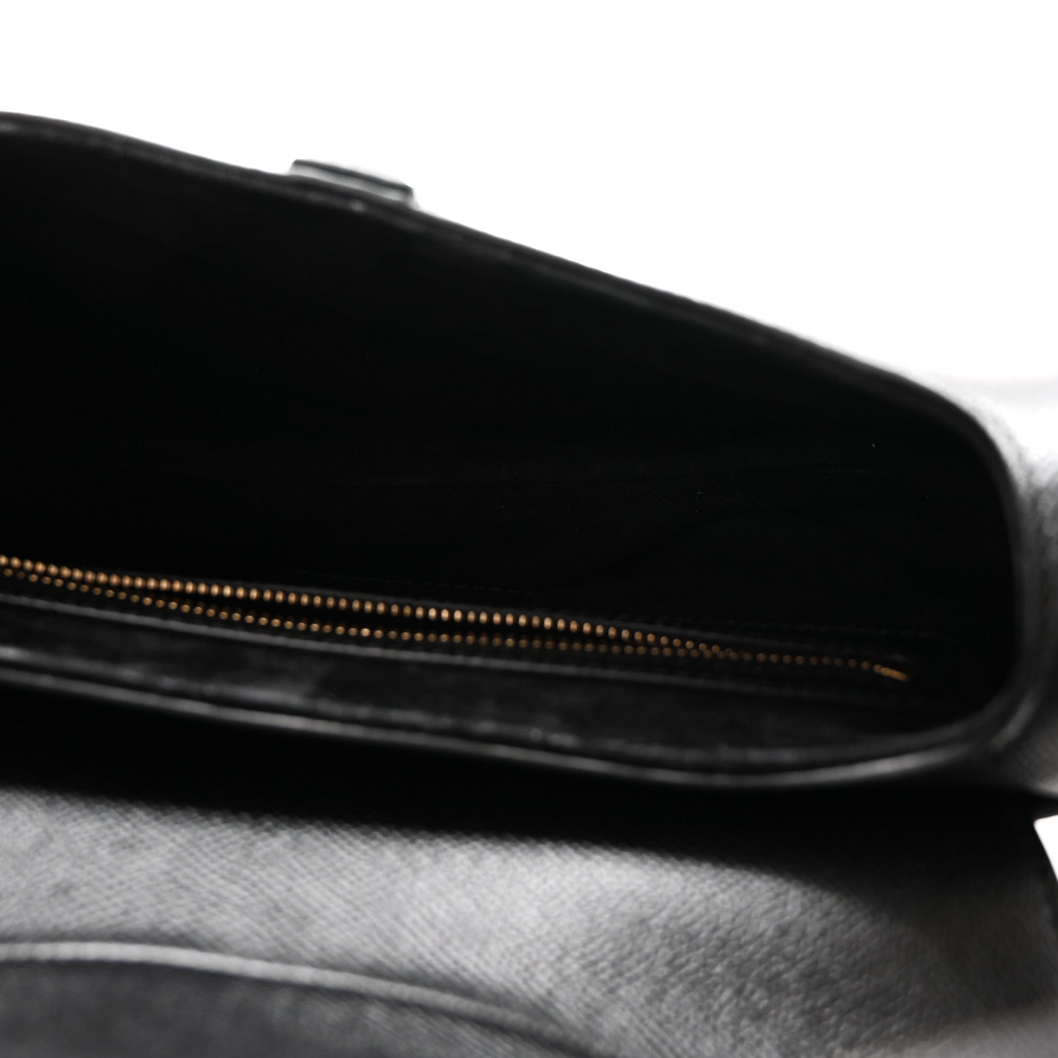 Grained Calfskin Saddle Bag With Strap Black — view 5