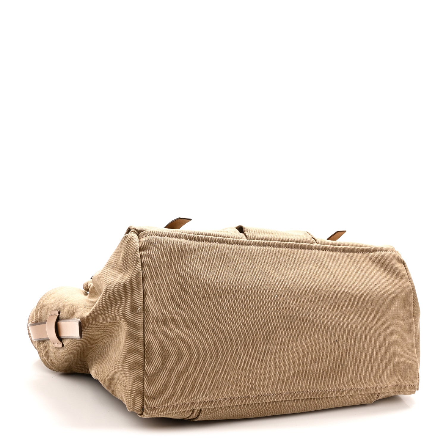 Canvas Calfskin Large Route Shoulder Bag Khaki — view 4