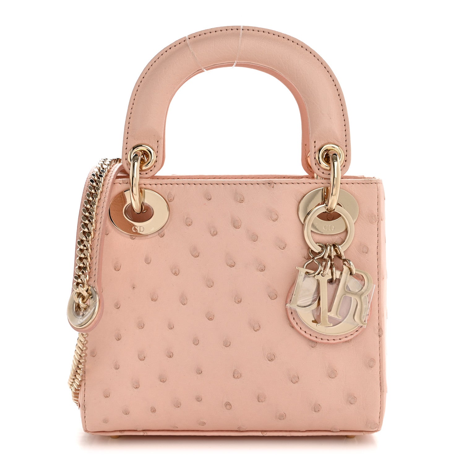 Ostrich Mini Lady Dior Light Pink