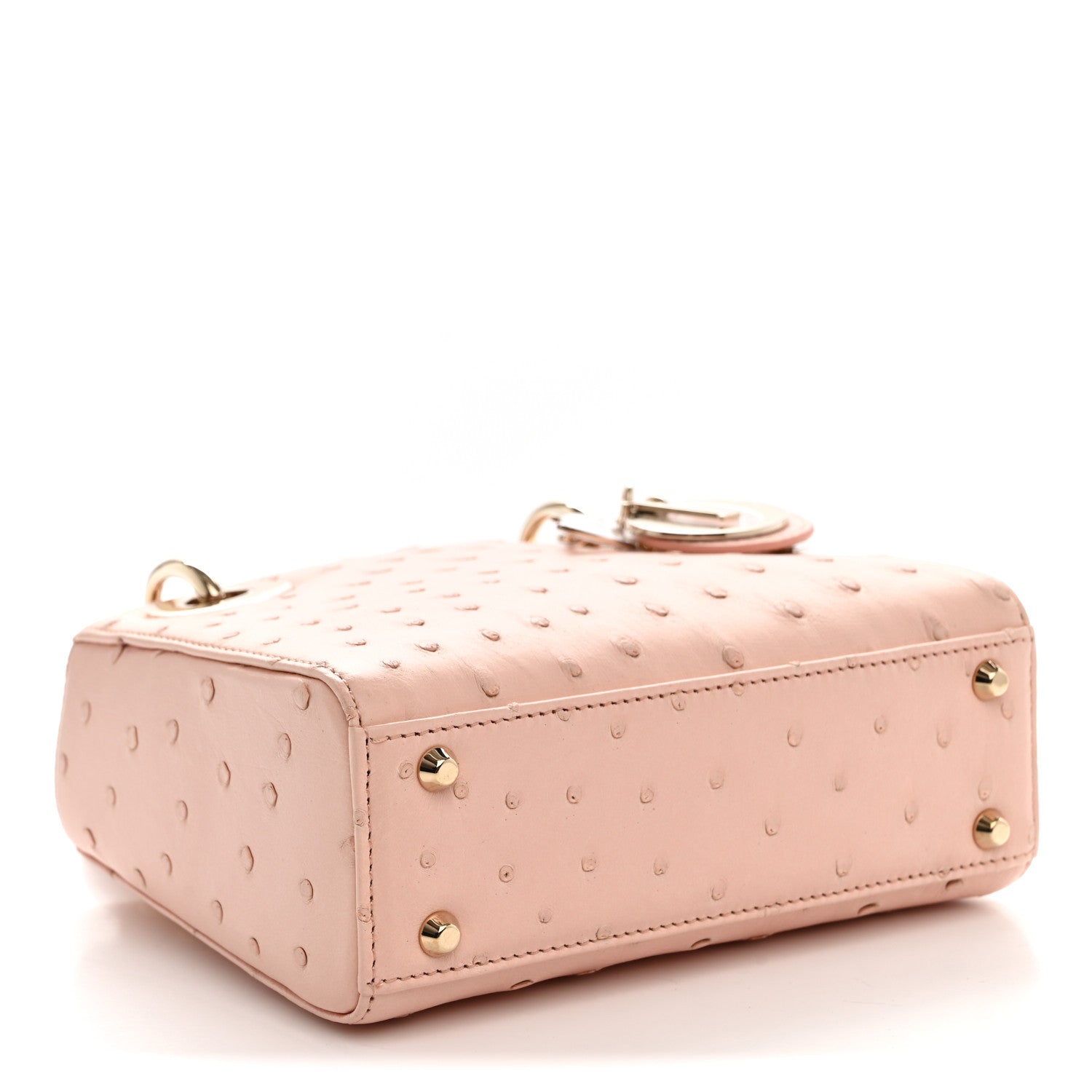 Ostrich Mini Lady Dior Light Pink — view 4