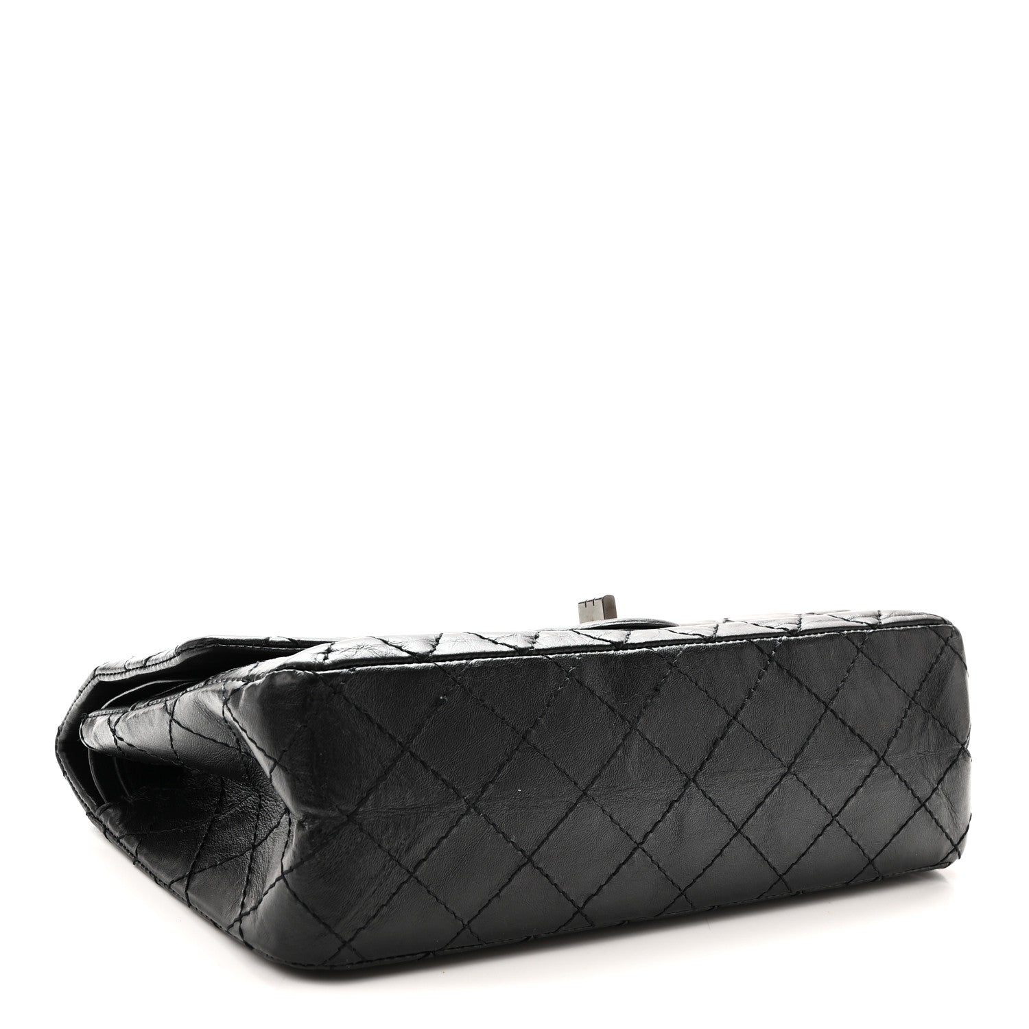 Aged Calfskin Quilted 2.55 Reissue 225 Flap So Black — view 4