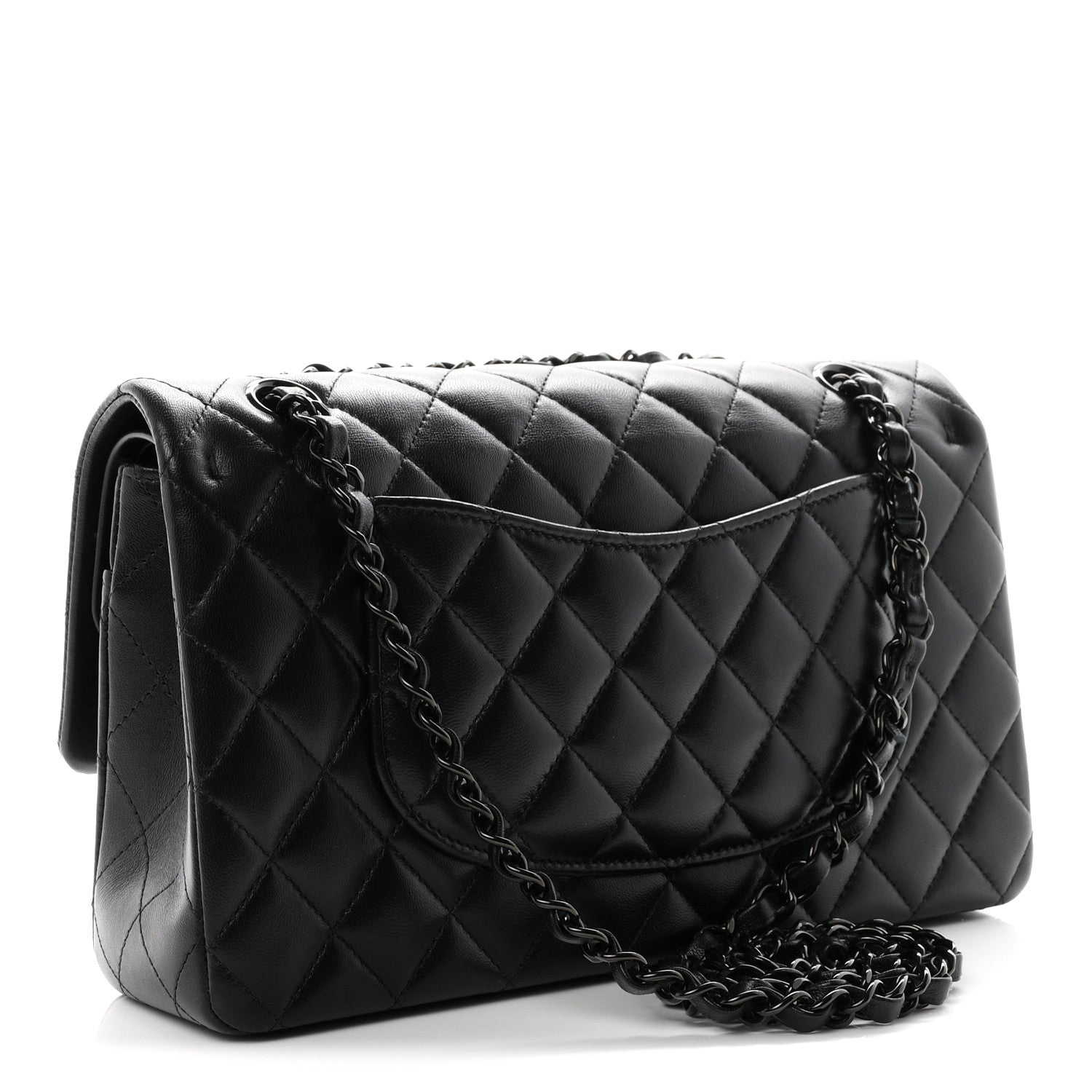 Lambskin Quilted Medium Double Flap So Black — view 3
