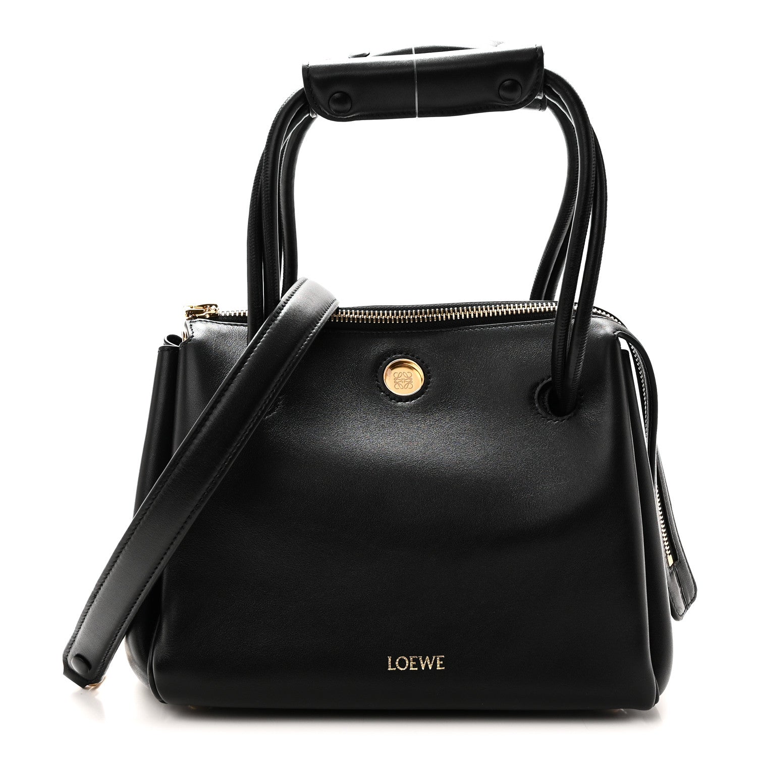 Supple Calfskin Small Madrid Bag  Black