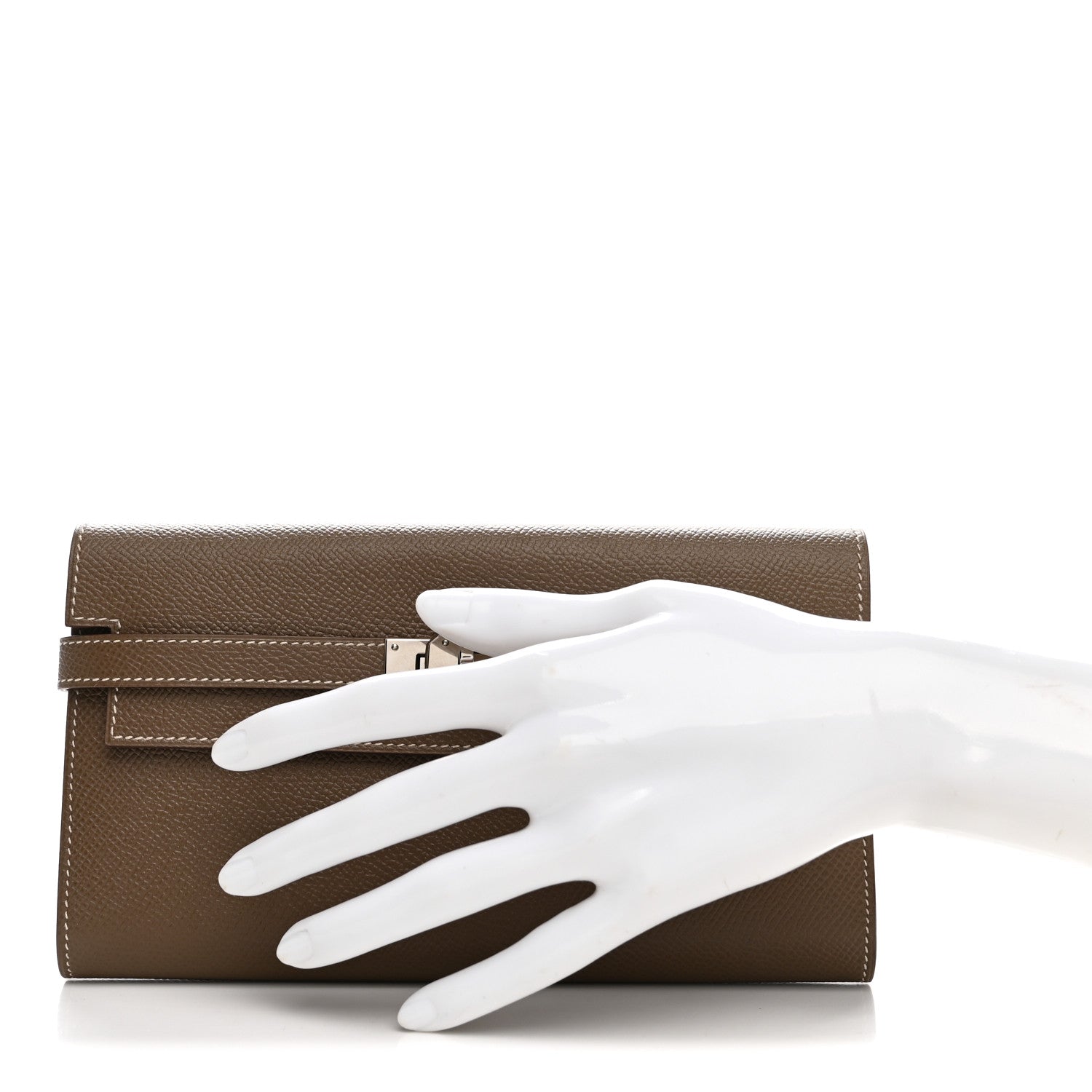 Epsom Kelly Longue Wallet Etoupe — view 2