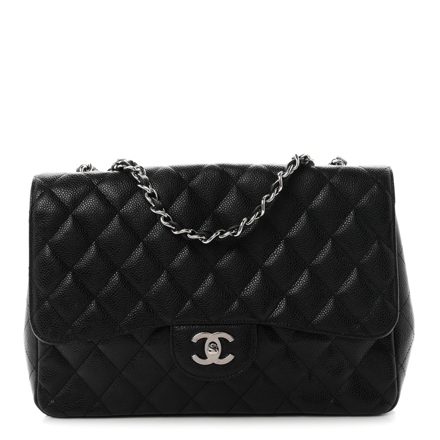 Caviar Quilted Jumbo Single Flap Black