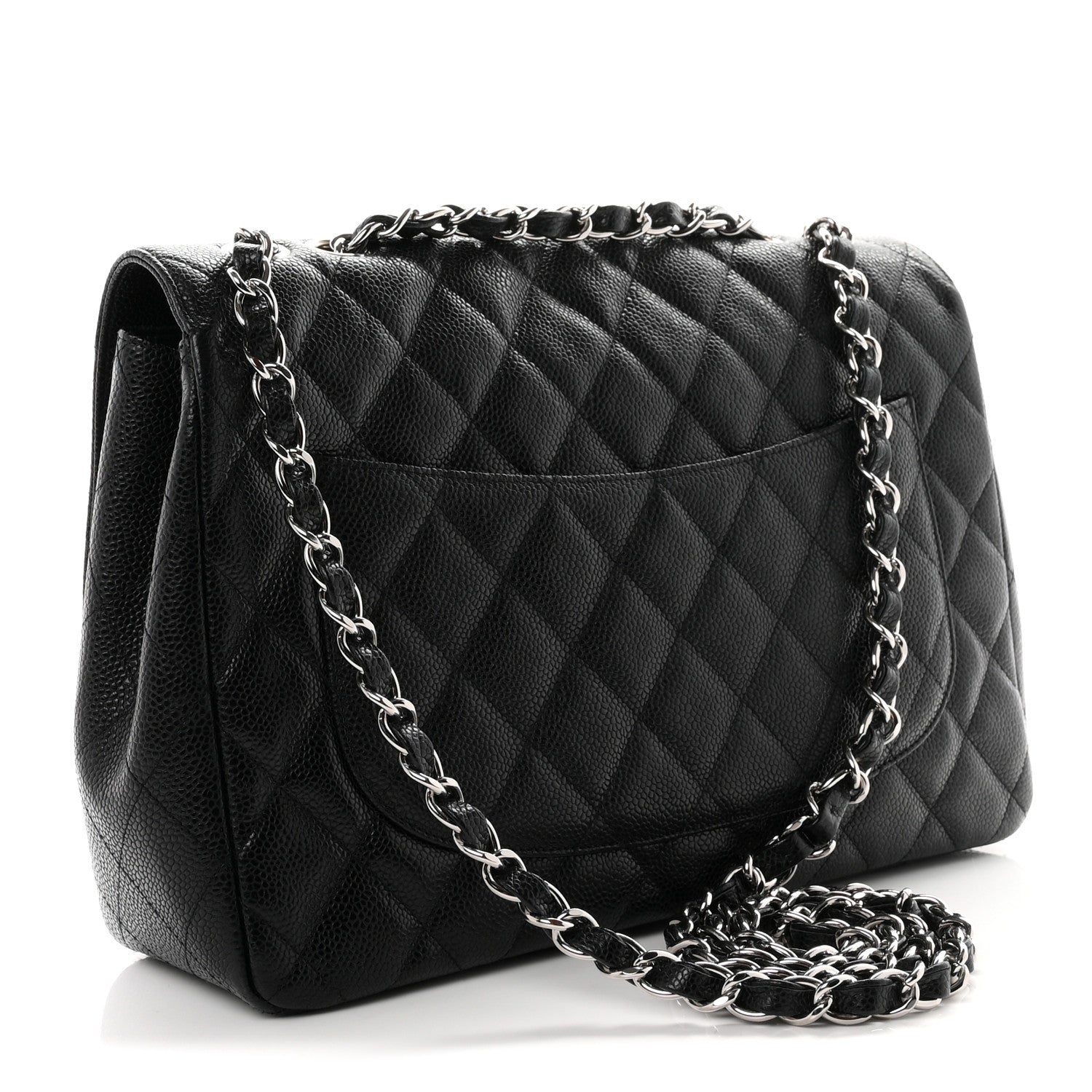 Caviar Quilted Jumbo Single Flap Black — view 2